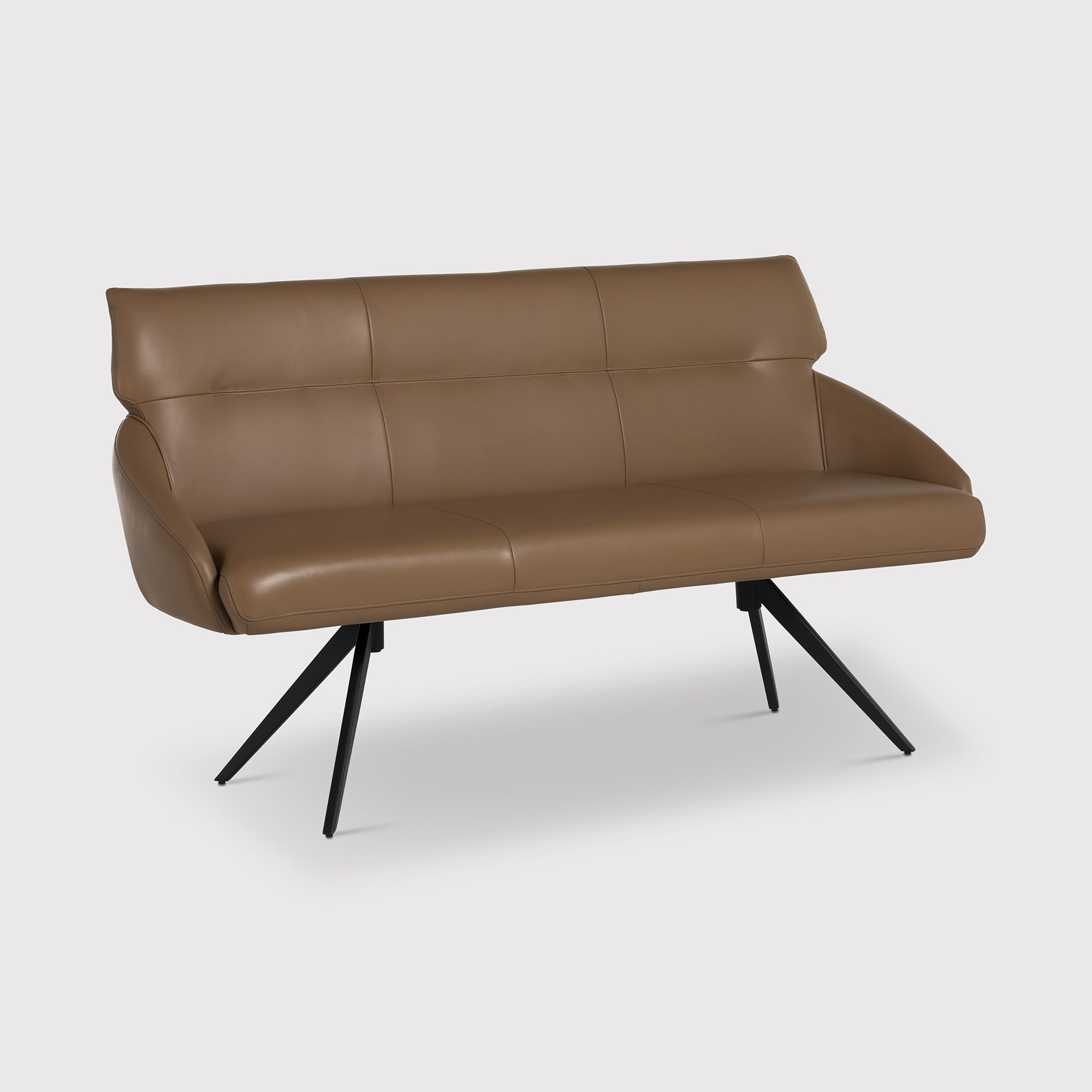 Allier Brown Leather Dining Bench