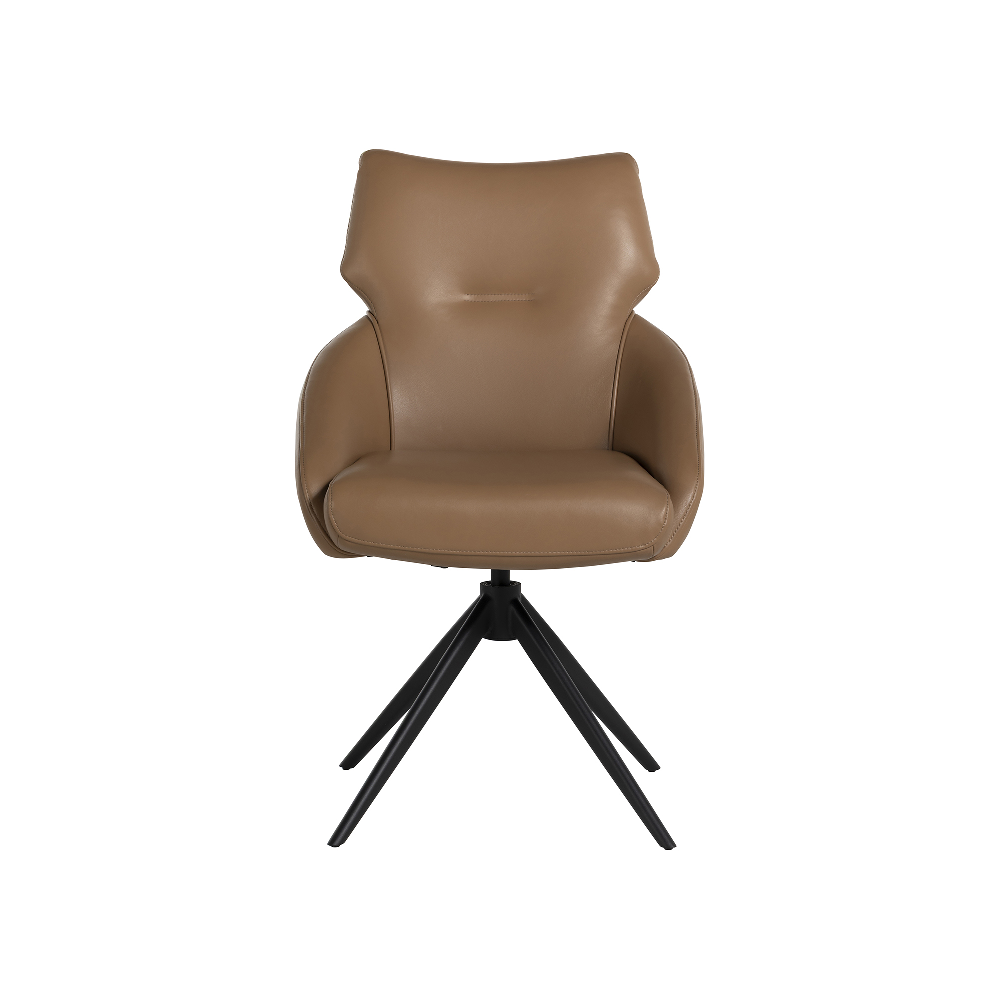 Allier Brown Leather Swivel Dining Chair