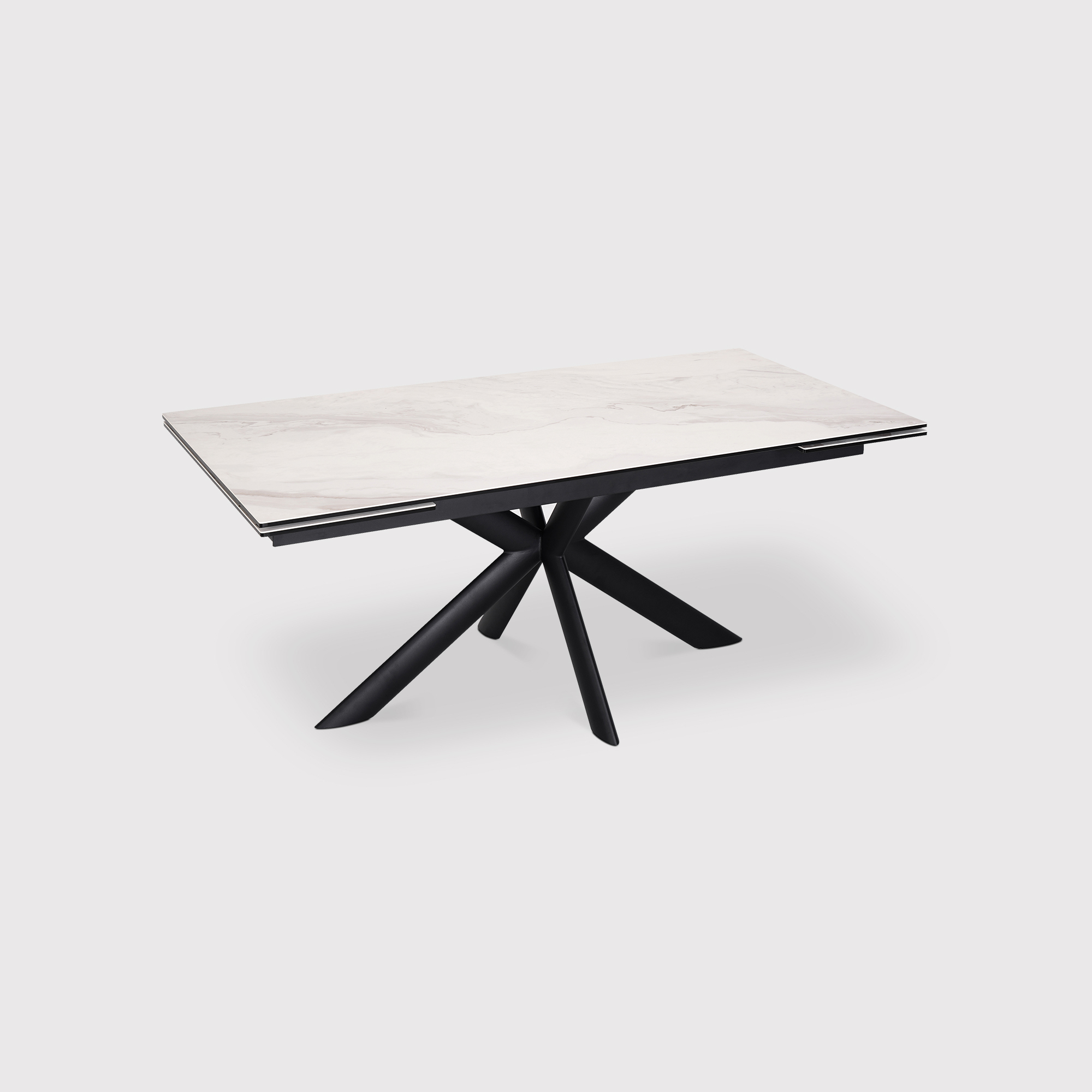Obrix White Ceramic Extending Dining Table, Seats 6-10