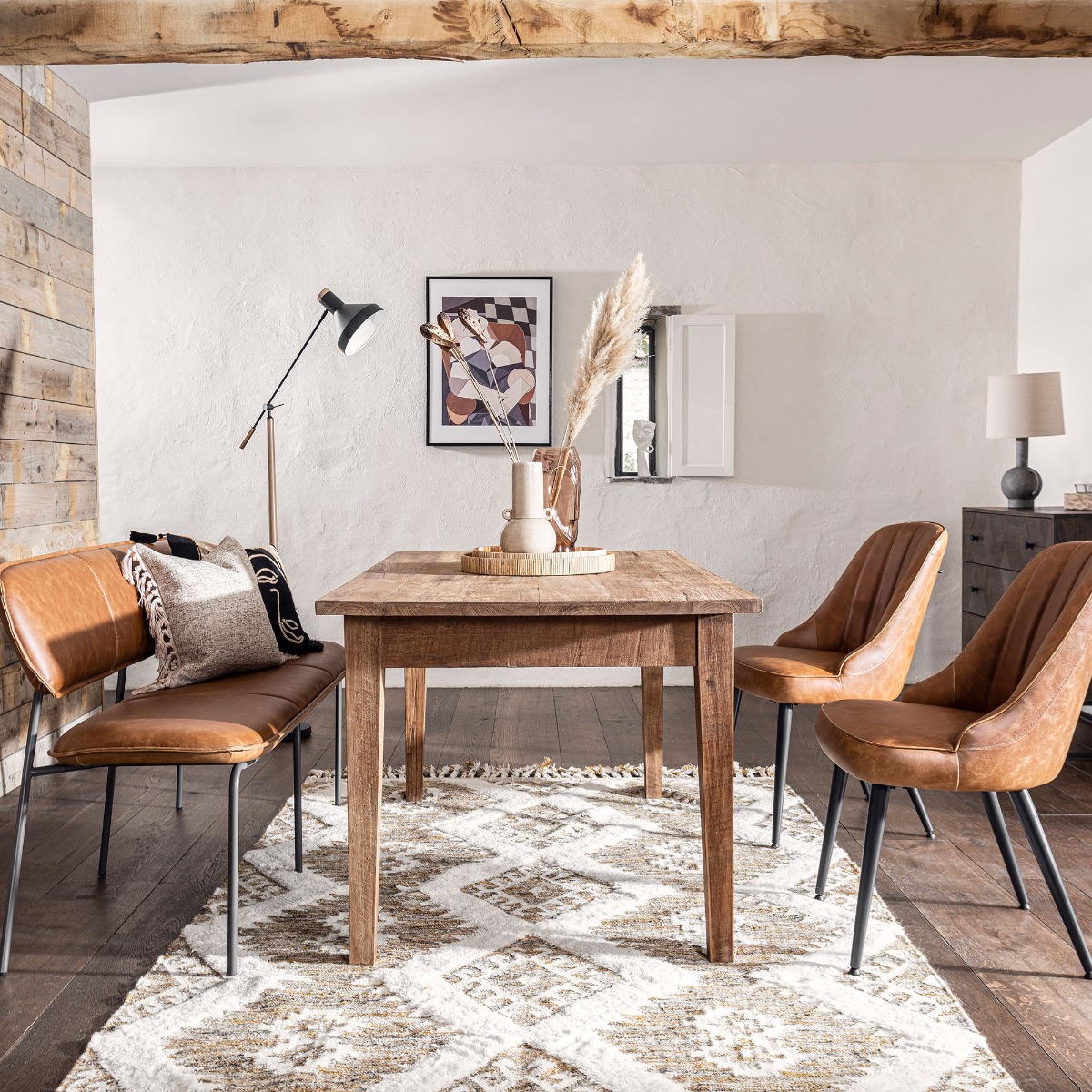 Brockwell Brown Faux Leather Dining Chair
