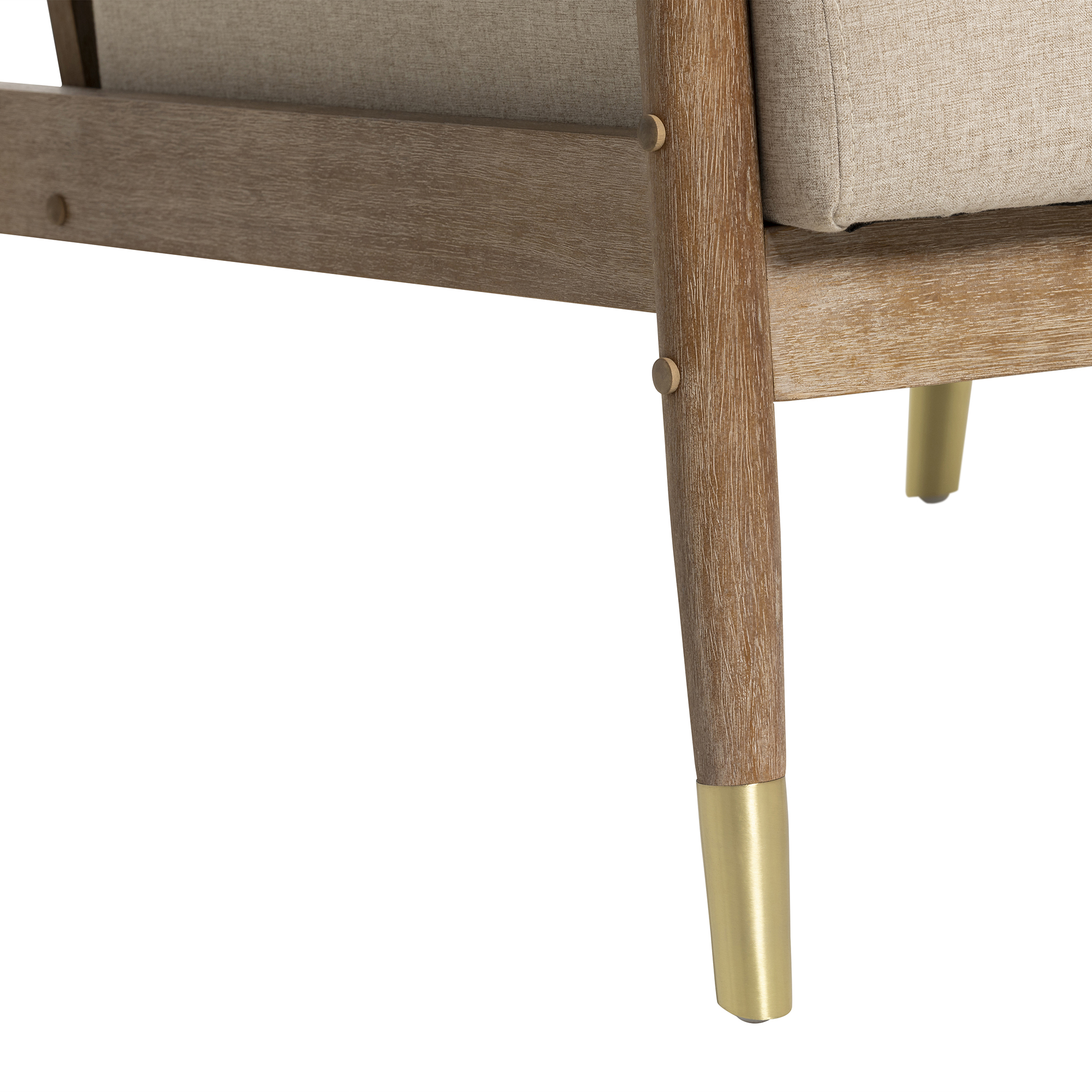 Tarron Chair - Cashmere 2 Beige and Brush 4 Wooden Legs