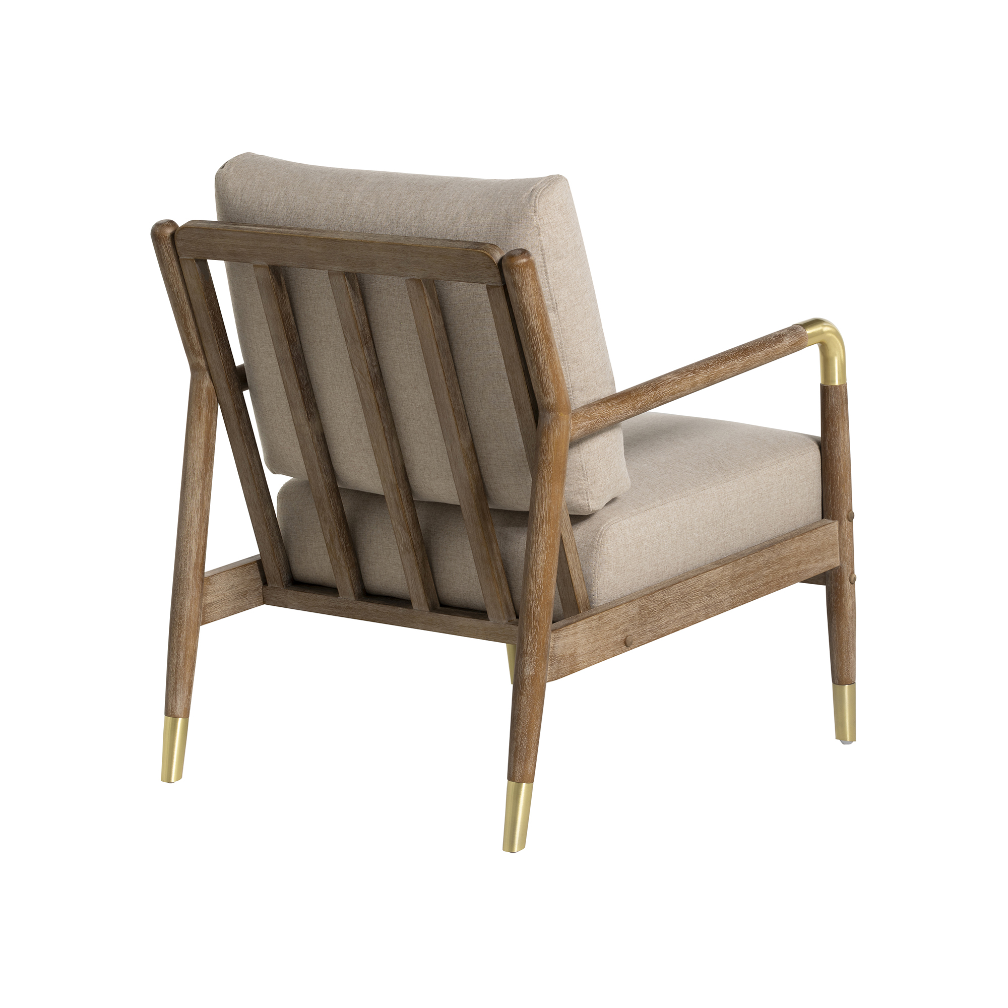 Tarron Chair - Cashmere 2 Beige and Brush 4 Wooden Legs