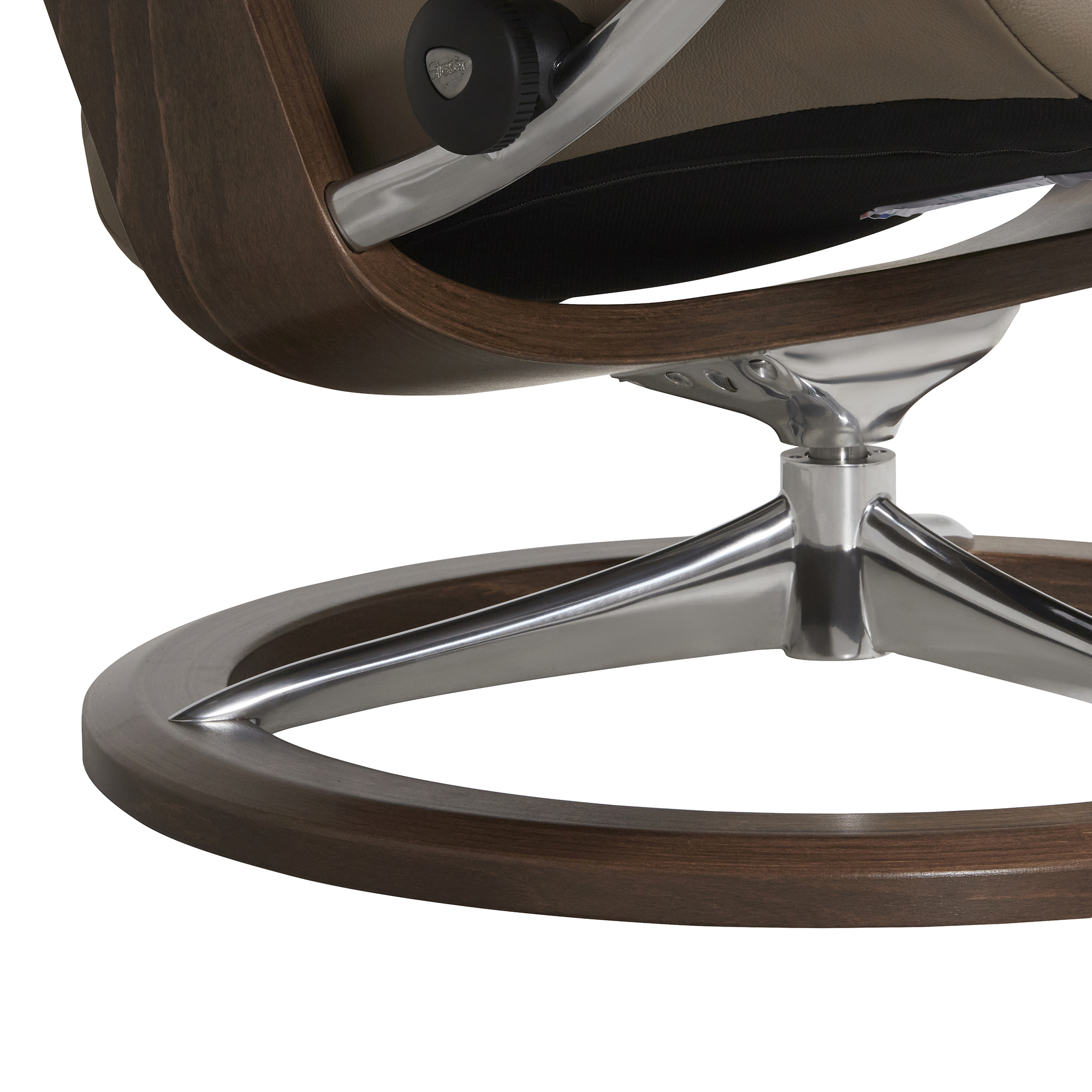 Consul Medium Chair and Stool - Signature Base Batick Mole and Walnut