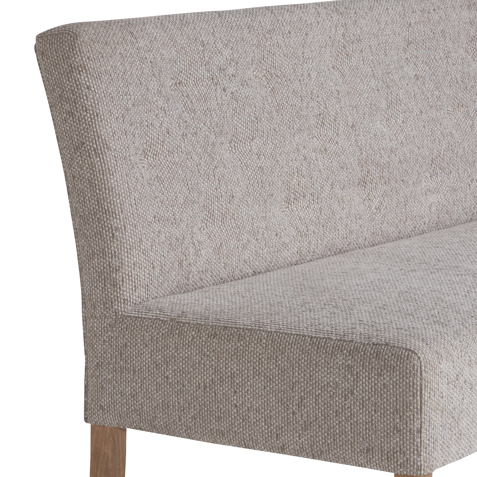 Medina Left Corner Bench - Elgin Whisper And Grey Waxed Legs