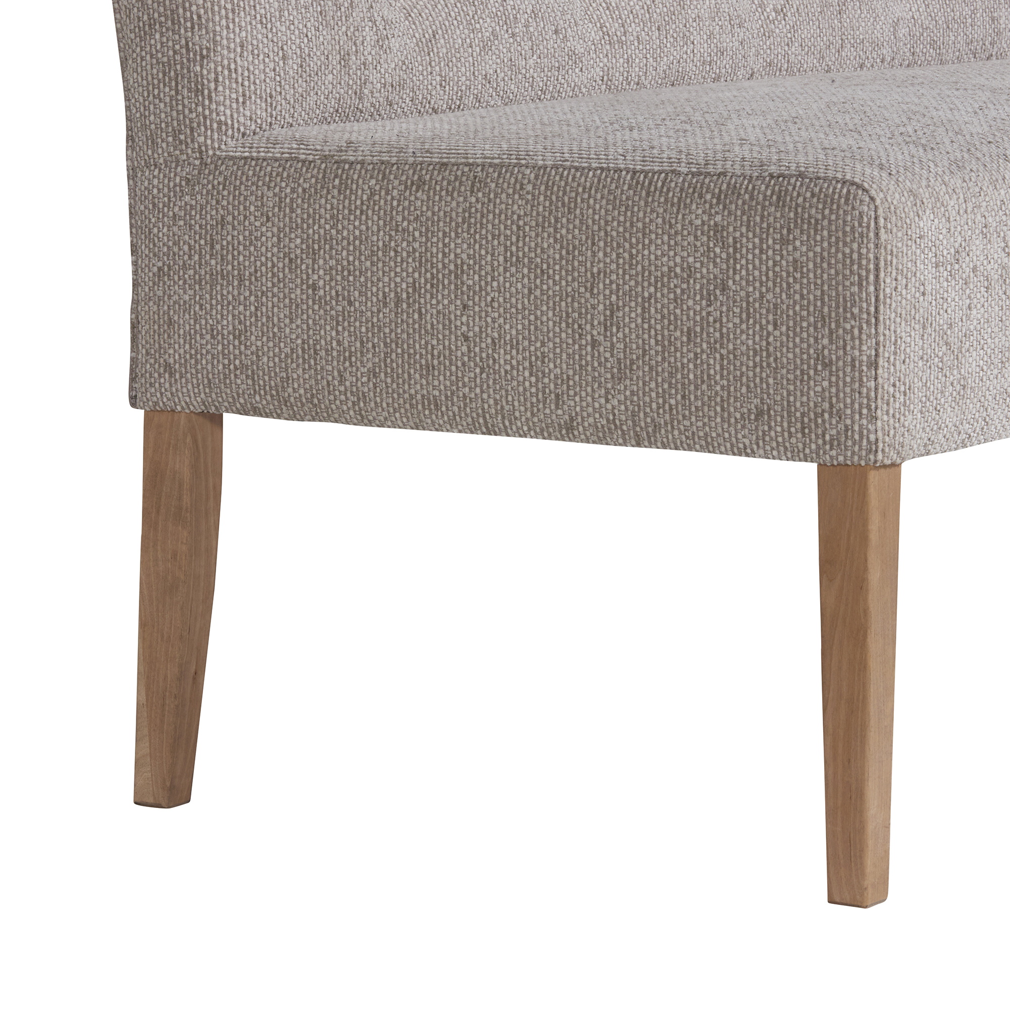 Medina Left Corner Bench - Elgin Whisper And Grey Waxed Legs