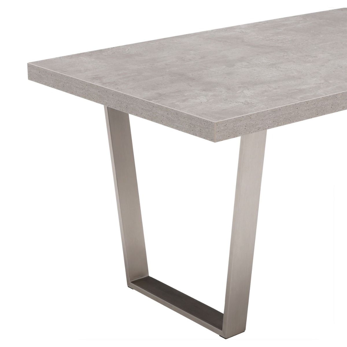 Halmstad Concrete Effect 135cm Dining Table, Seats 4, Concrete Look Finish and Stainless Steel Legs