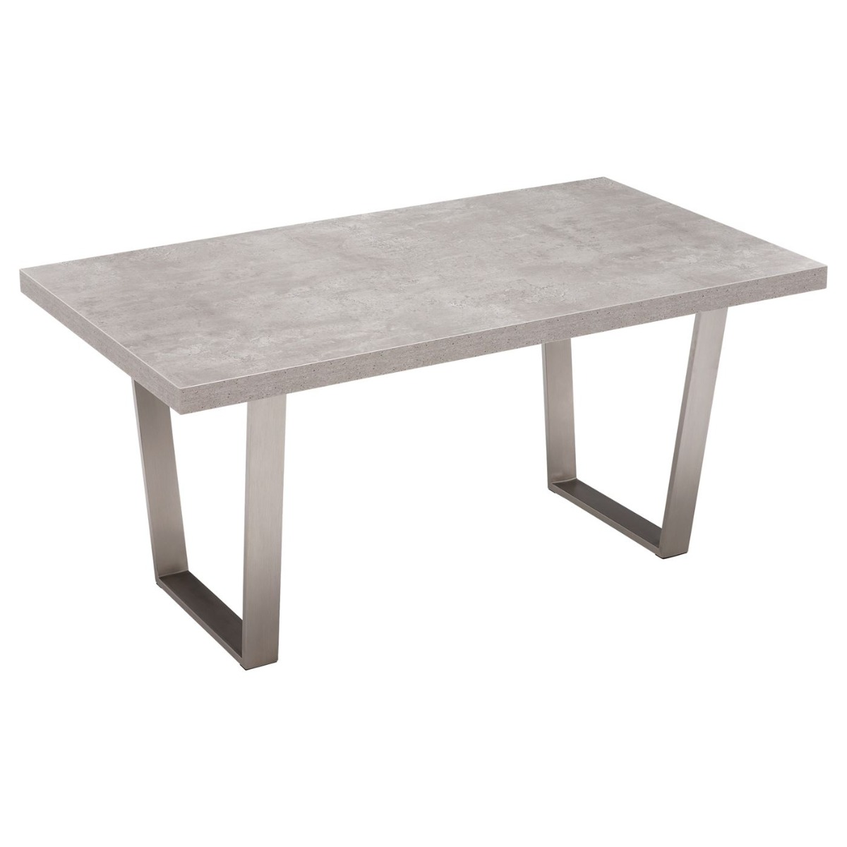 Halmstad Concrete Effect 160cm Dining Table, Seats 4-6, Concrete Look Finish and Stainless Steel Legs