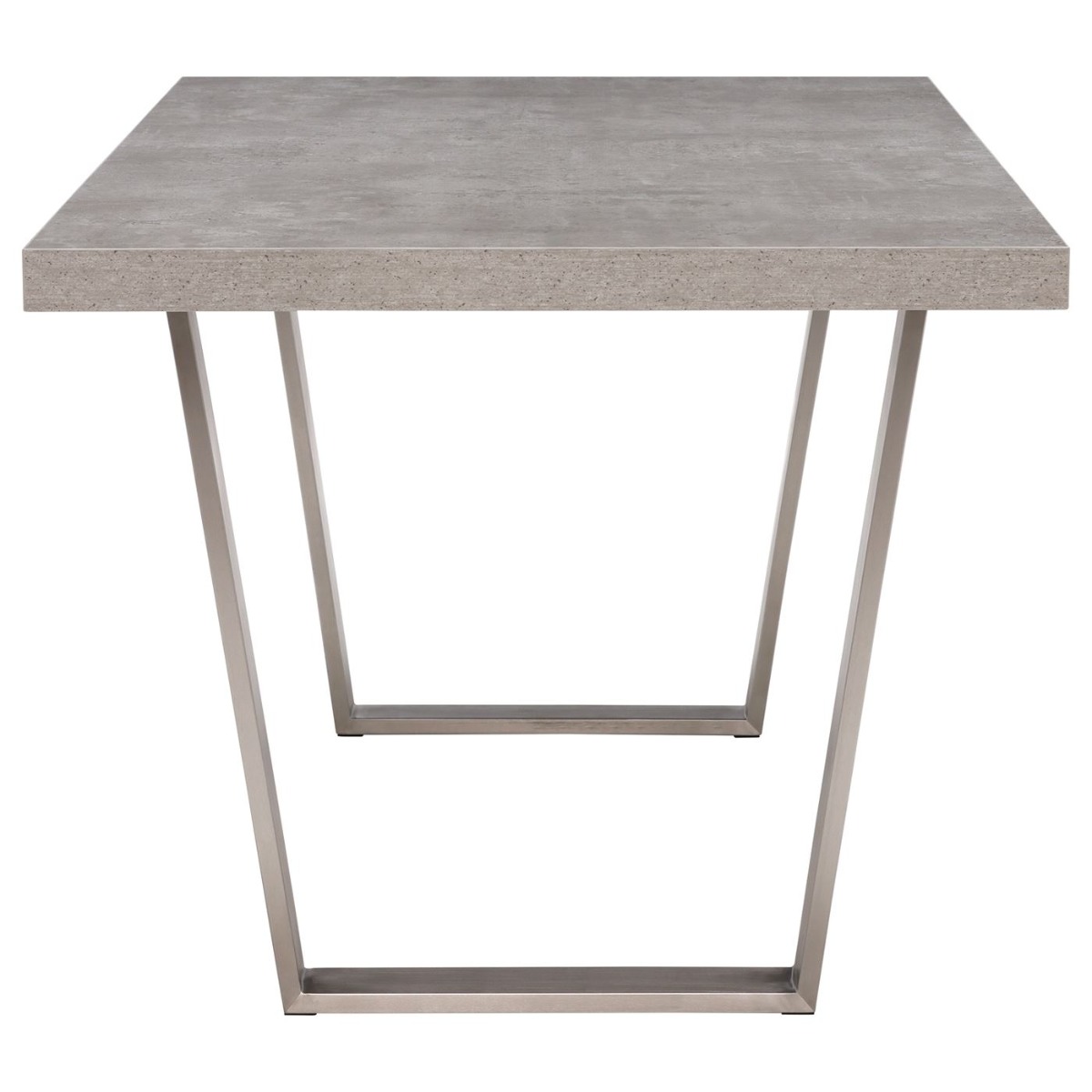 Halmstad Concrete Effect 160cm Dining Table, Seats 4-6, Concrete Look Finish and Stainless Steel Legs
