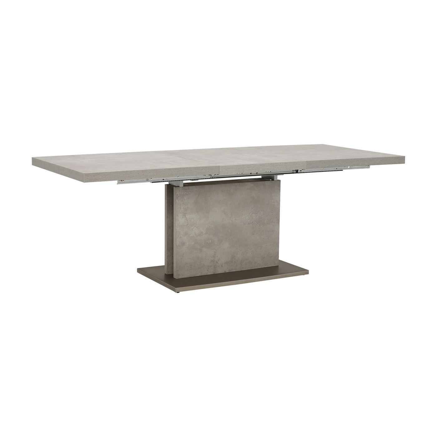 Halmstad Concrete Effect Extending 160-220cm Dining Table, Seats 6-8 , Concrete Look Finish and Stainless Steel Legs