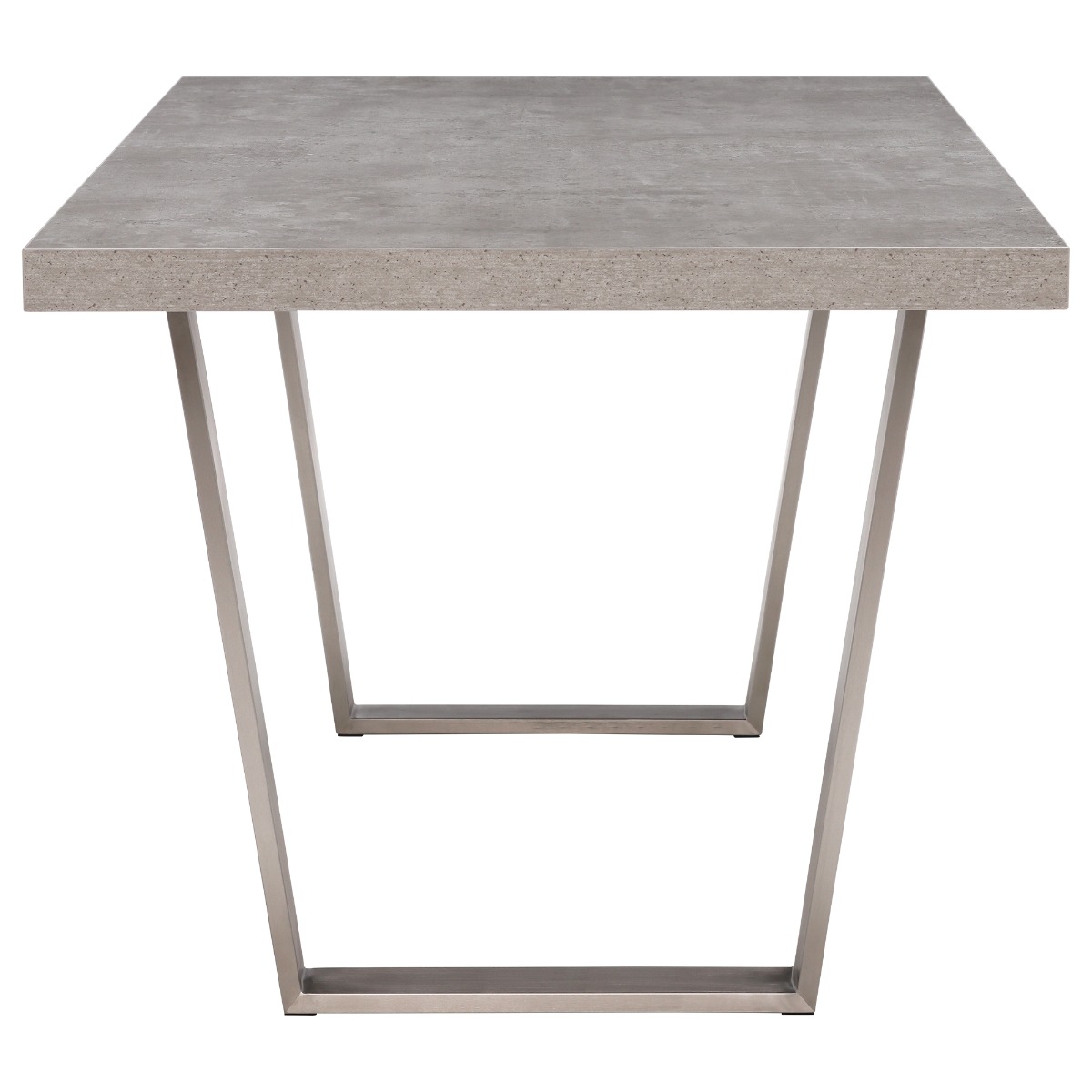 Halmstad Concrete Effect 200cm Dining Table, Seats 4-6, Concrete Look Finish and Stainless Steel Legs