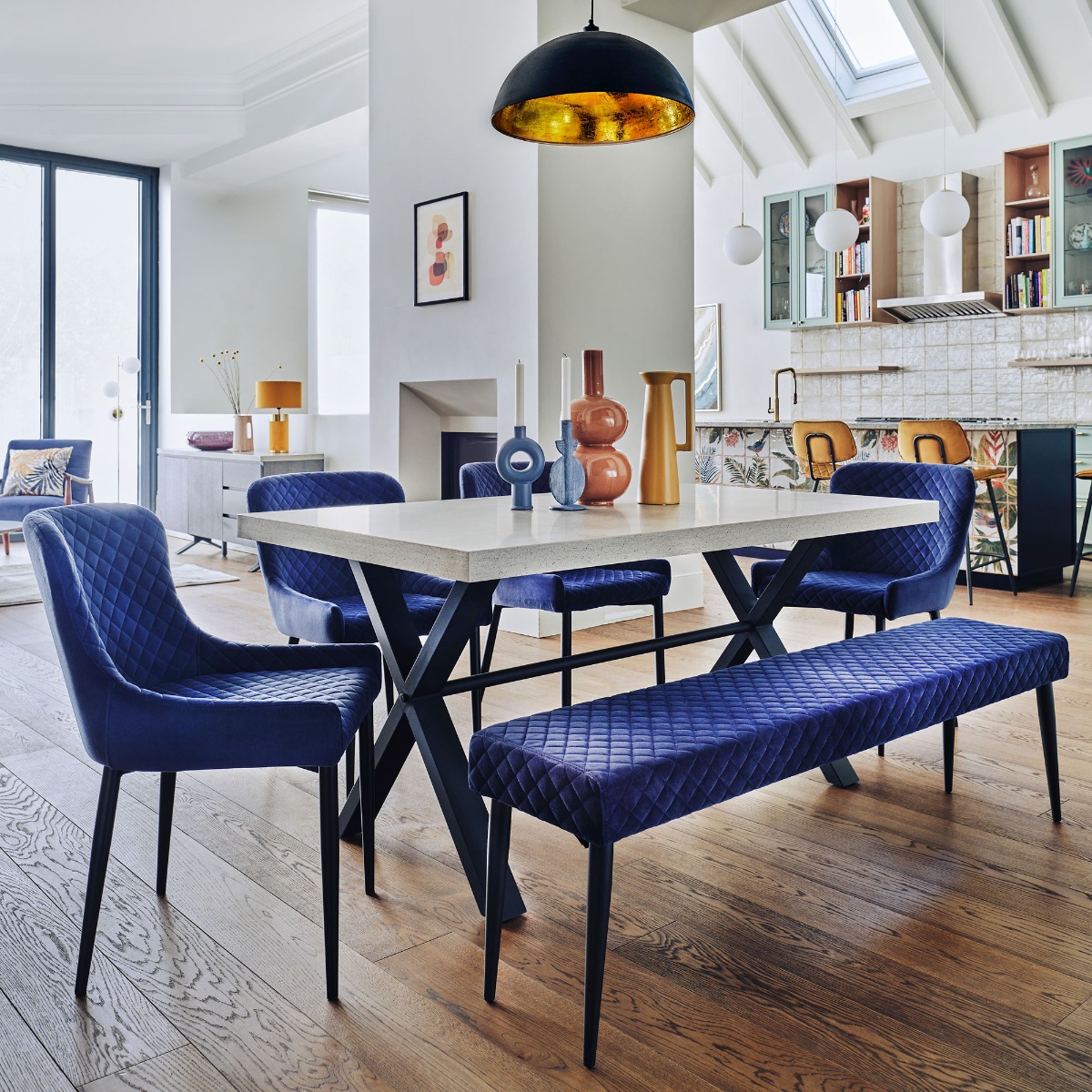 Kalmer Concrete Effect 160cm Dining Table, Seats 4-6