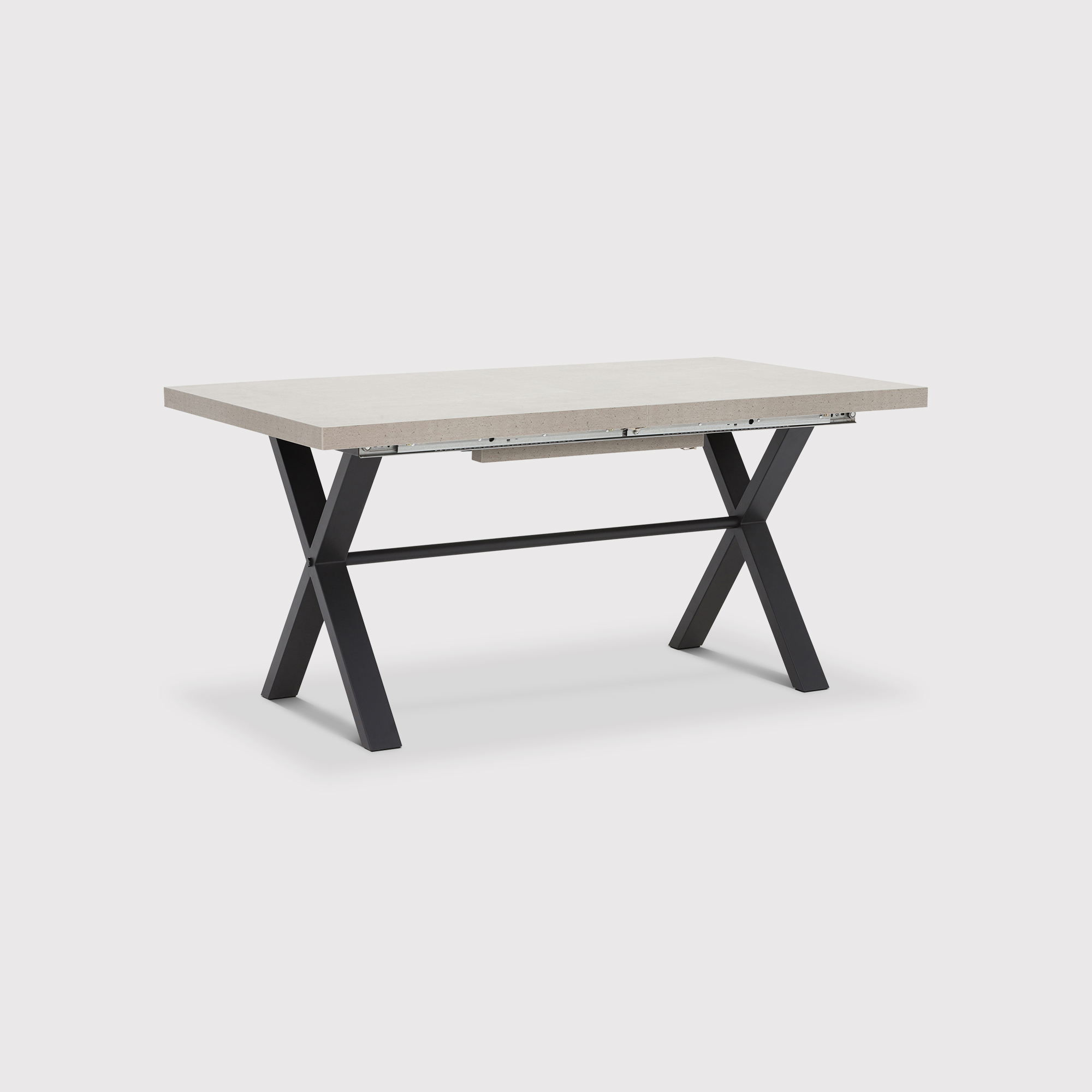 Kalmer 160cm-220cm Concrete Effect Extending Dining Table, Seats 6-8