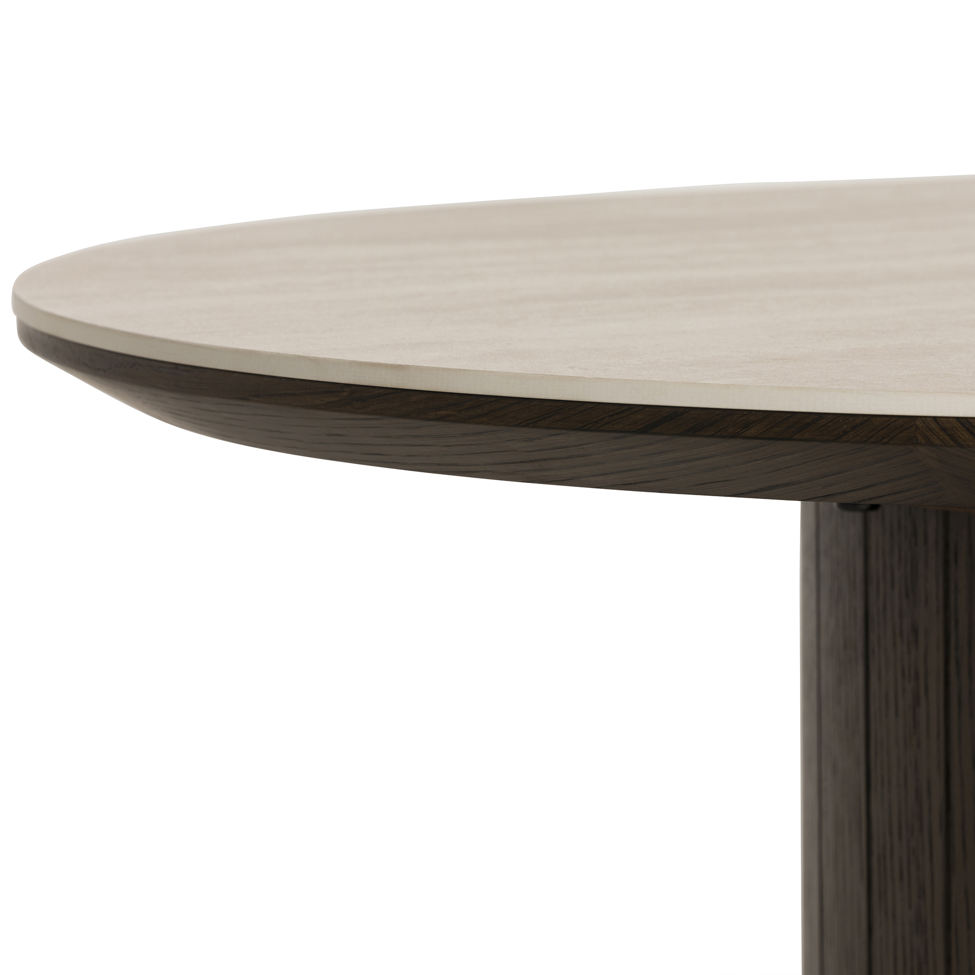 Kita Dark Brown Wood Coffee Table with Ceramic Top