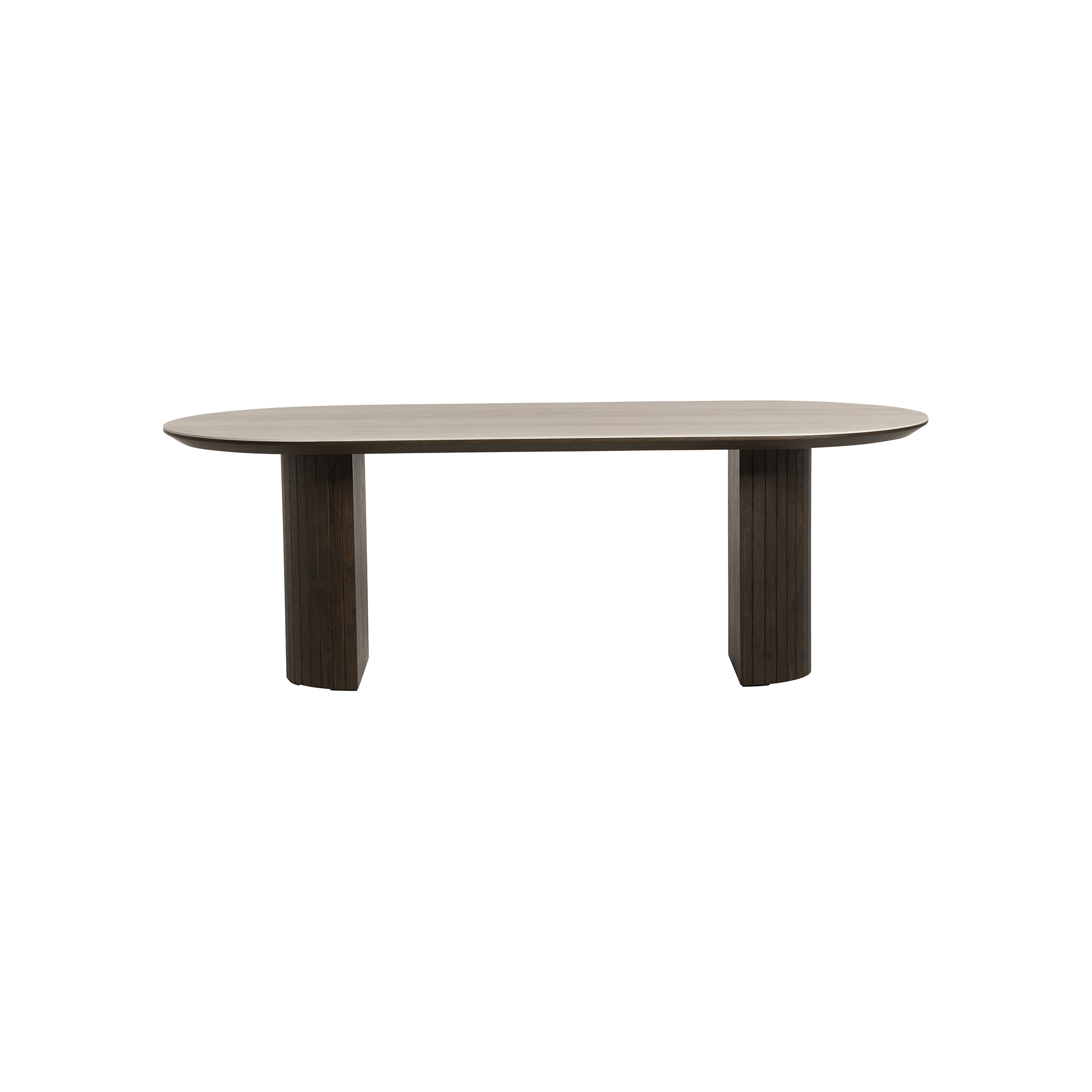 Kita Dark Brown Wood Dining Table 220cm with Ceramic Top