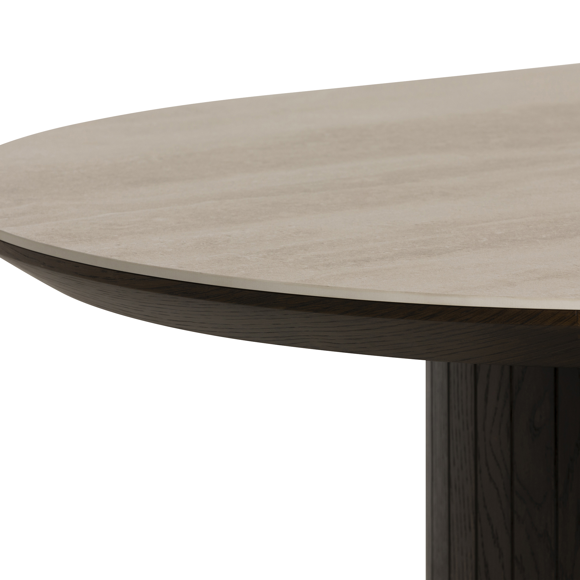 Kita Dark Brown Wood Dining Table 180cm with Ceramic Top