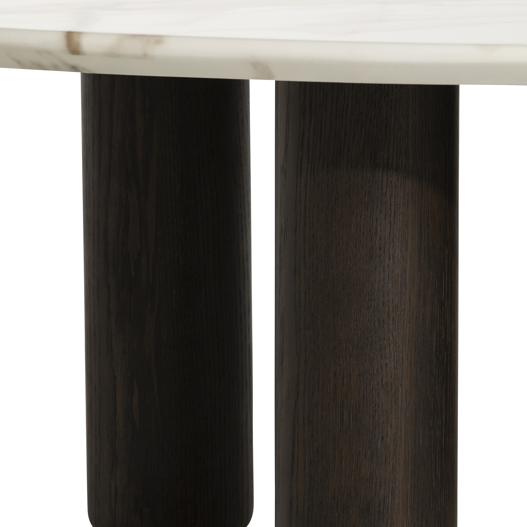 Nord Marble Effect Coffee Table, Engineered Wood White Oak Veneer Leg With Brown Finish