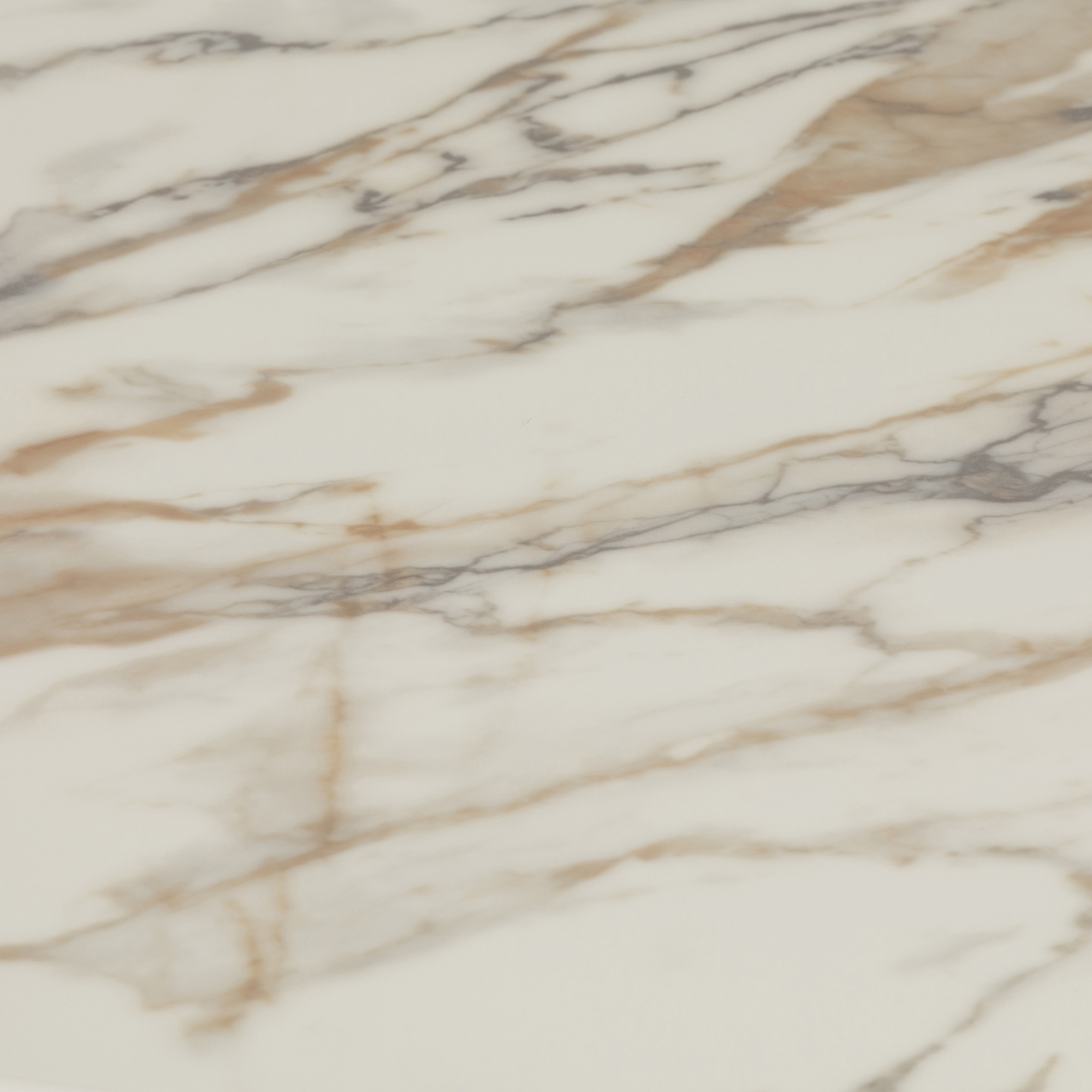 Nord Marble Effect Coffee Table, Engineered Wood White Oak Veneer Leg With Brown Finish