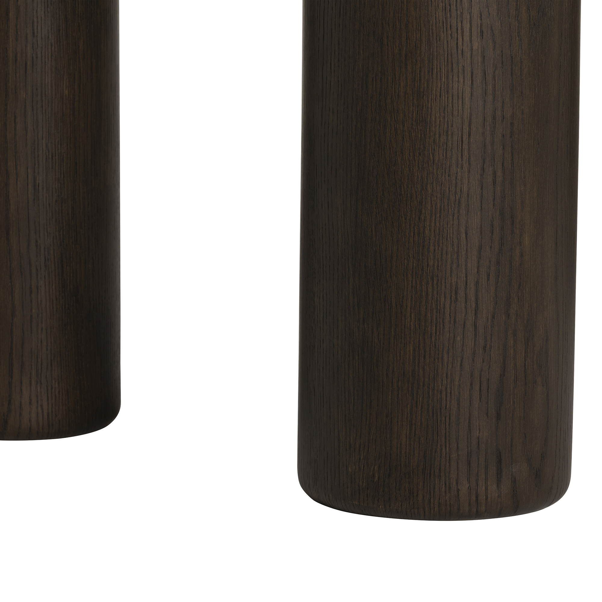 Nord Marble Effect Dining Table, Engineered Wood White Oak Veneer Leg With Brown Finish