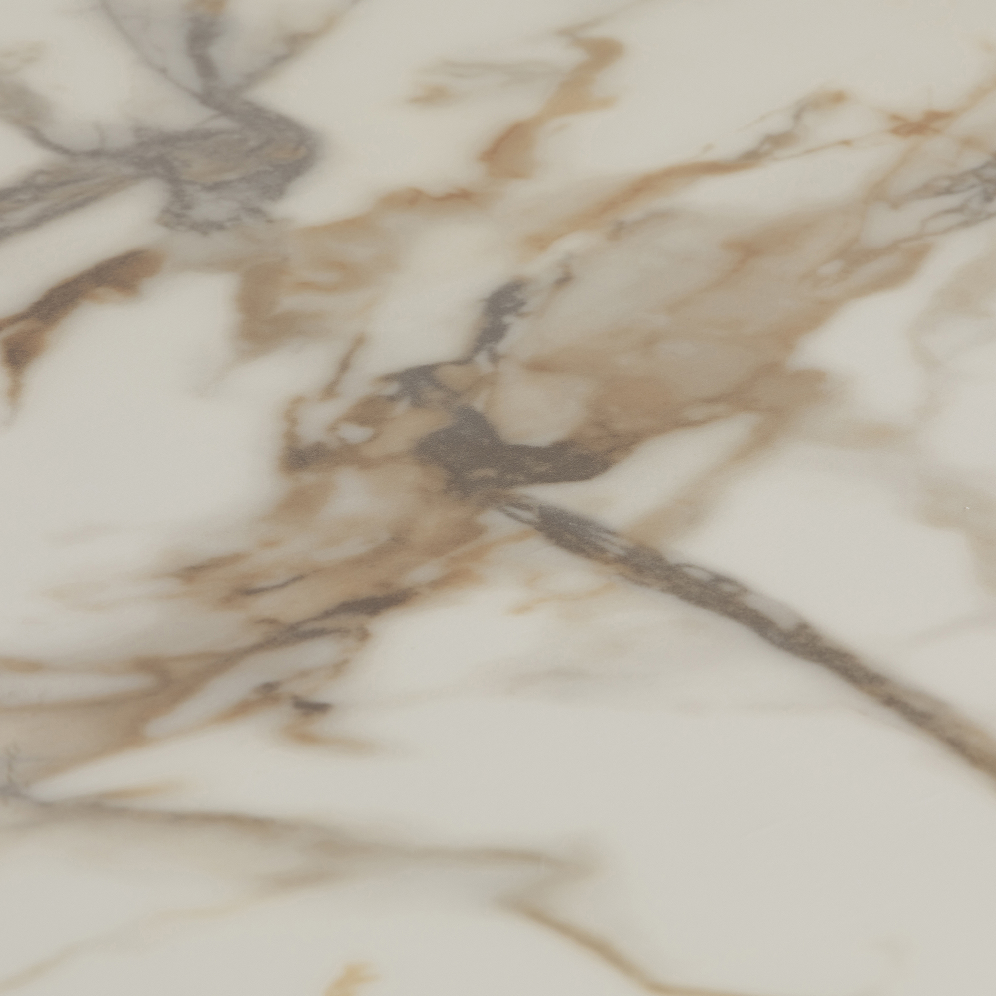 Nord Marble Effect Dining Table, Engineered Wood White Oak Veneer Leg With Brown Finish