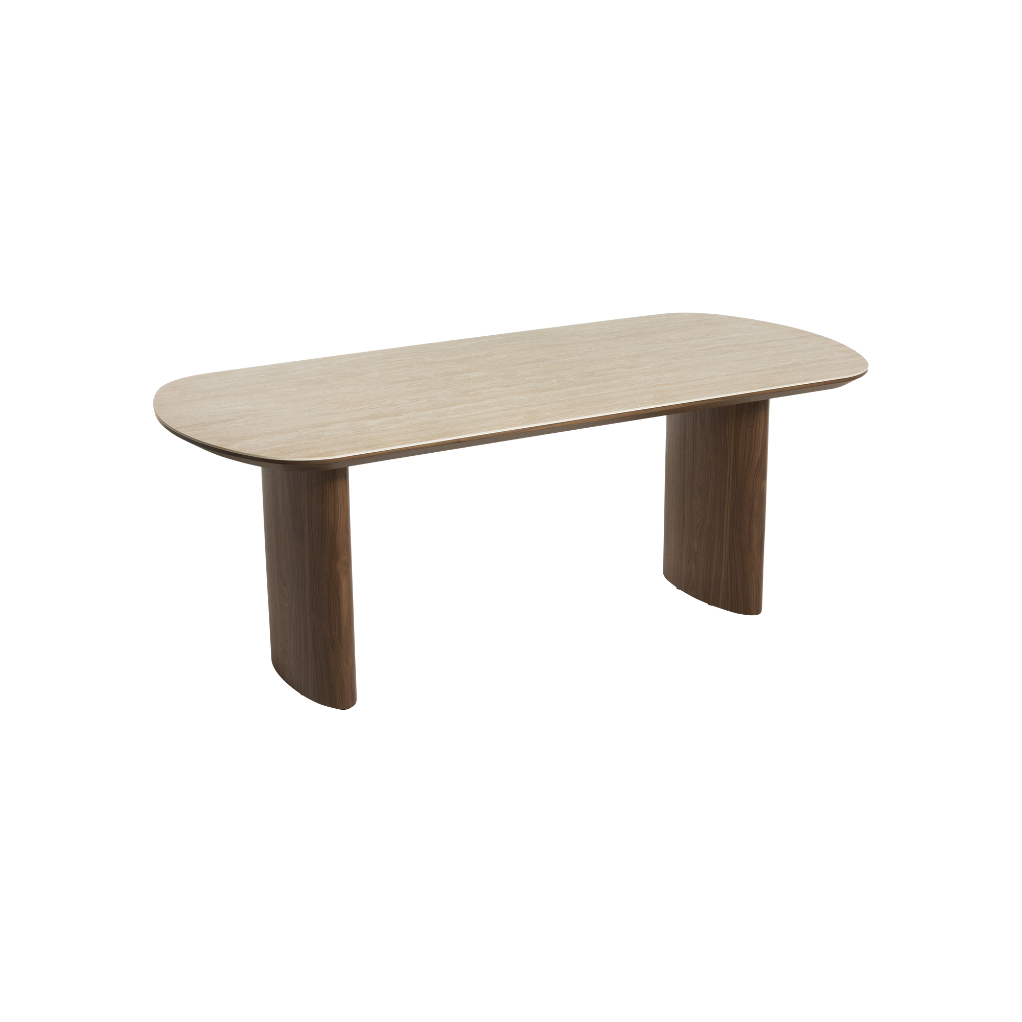 Sumida Ceramic Topped Dining Table, Walnut