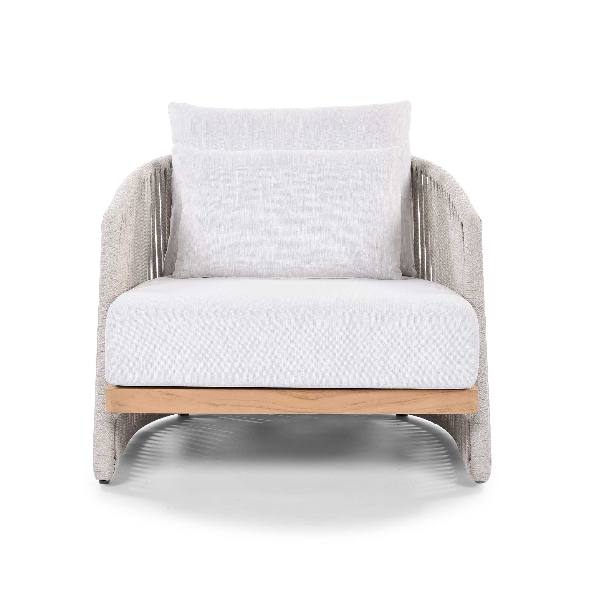 Chania Grey and Teak and Rope Weave Garden Chair