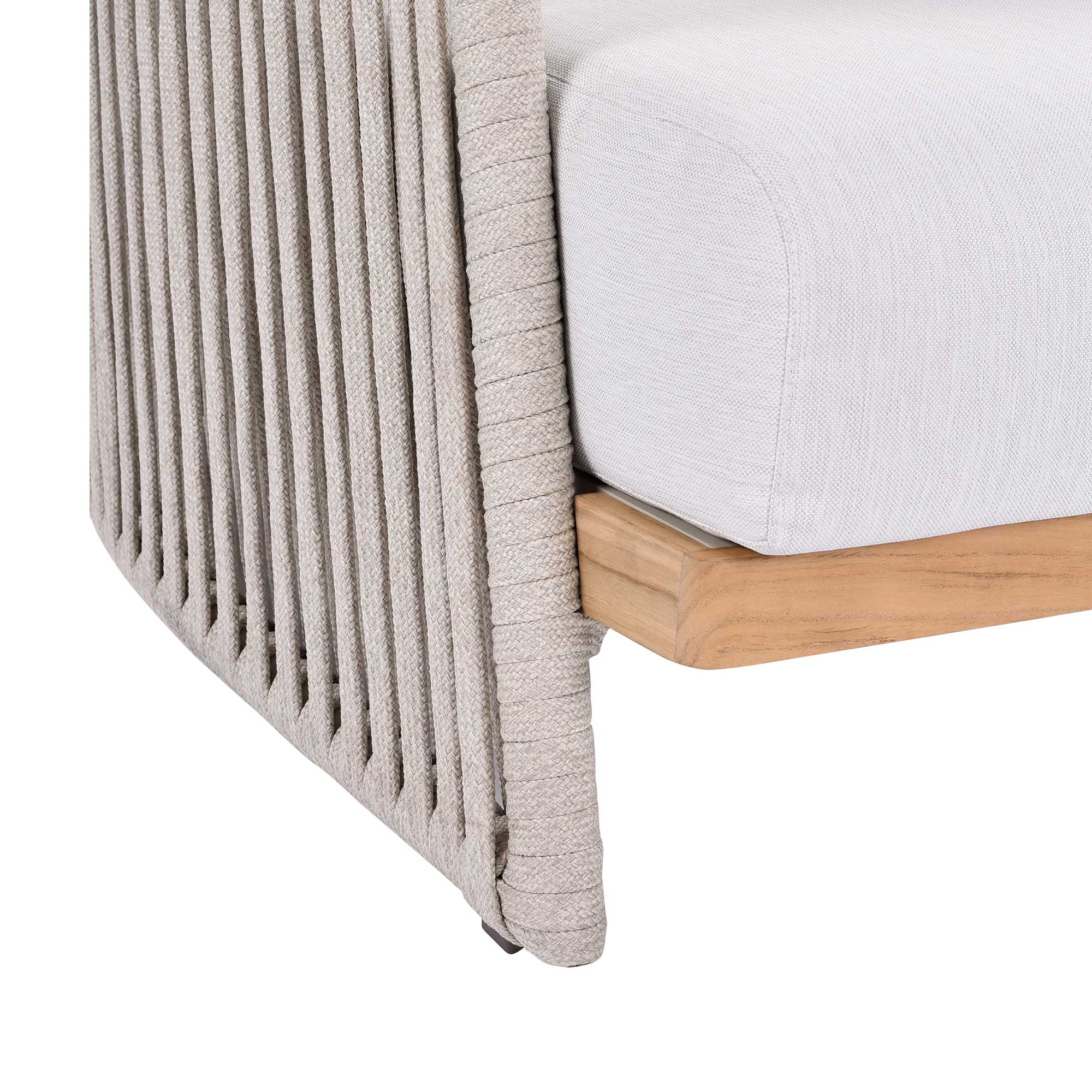 Chania Grey and Teak and Rope Weave Garden Chair