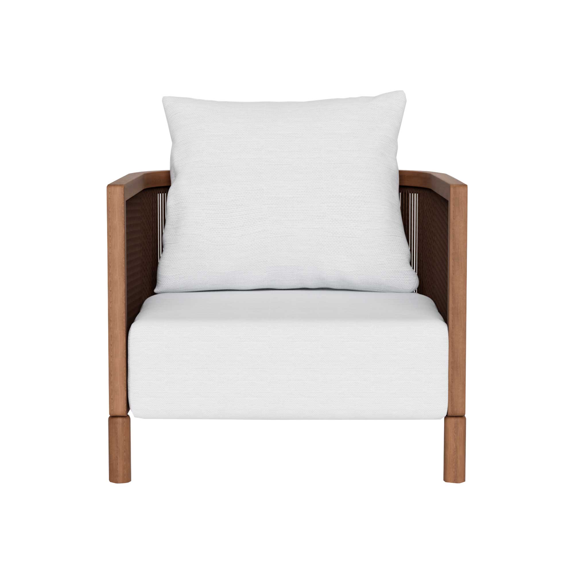 Praia White and Teak Garden Chair