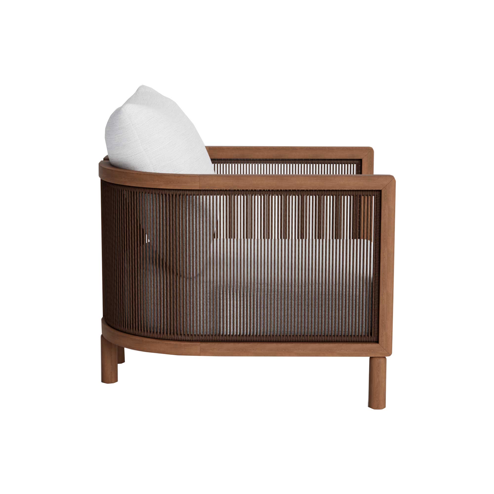 Praia White and Teak Garden Chair