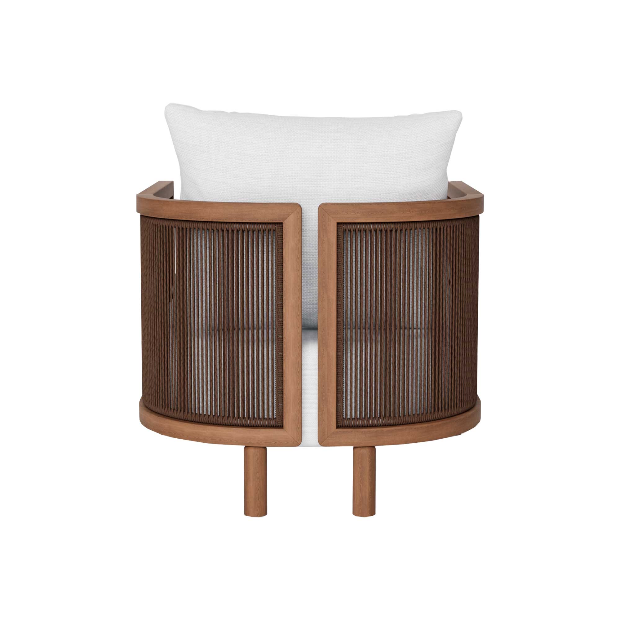 Praia White and Teak Garden Chair