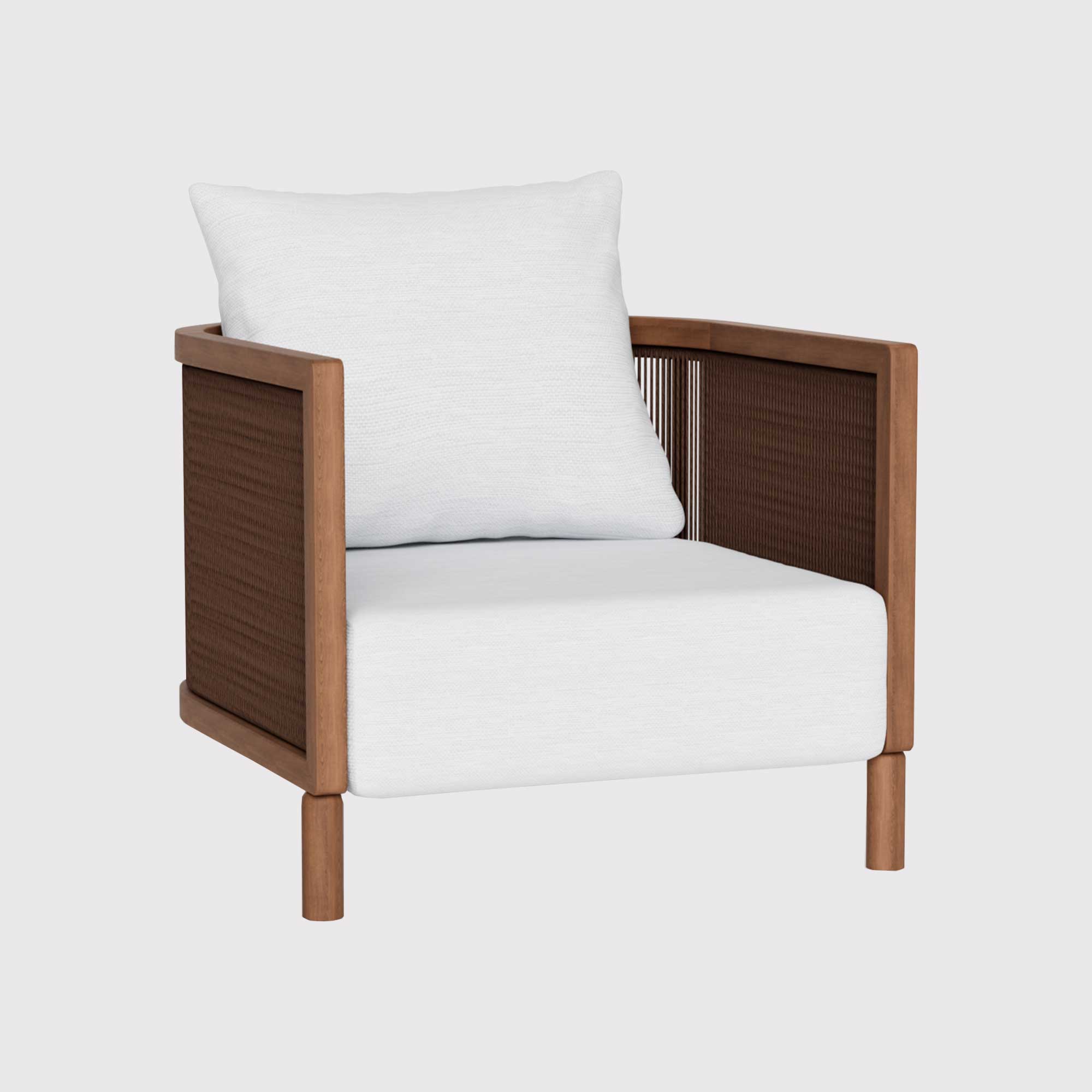 Praia White and Teak Garden Chair