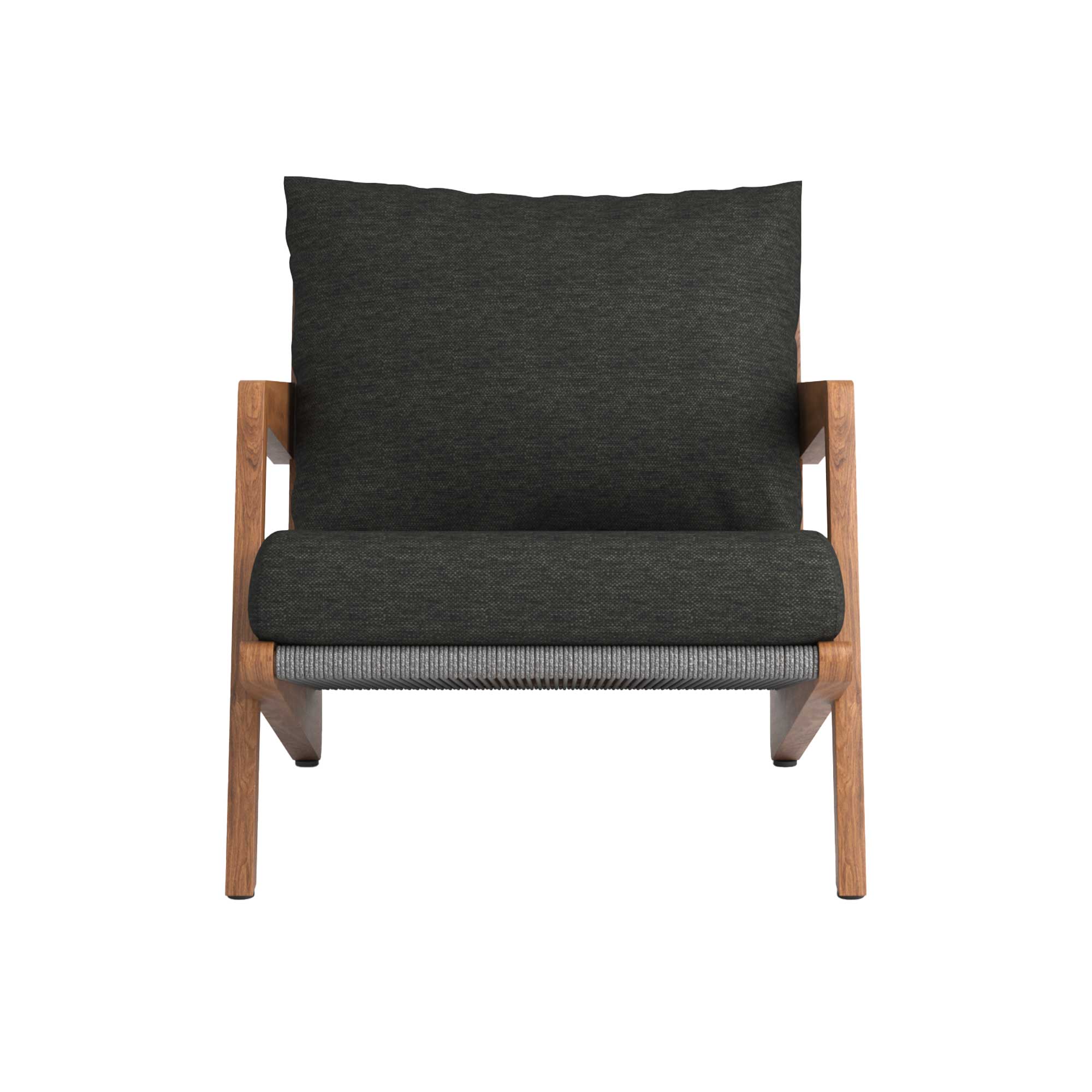 Tahiti Black and Teak Rope Weave Garden Chair