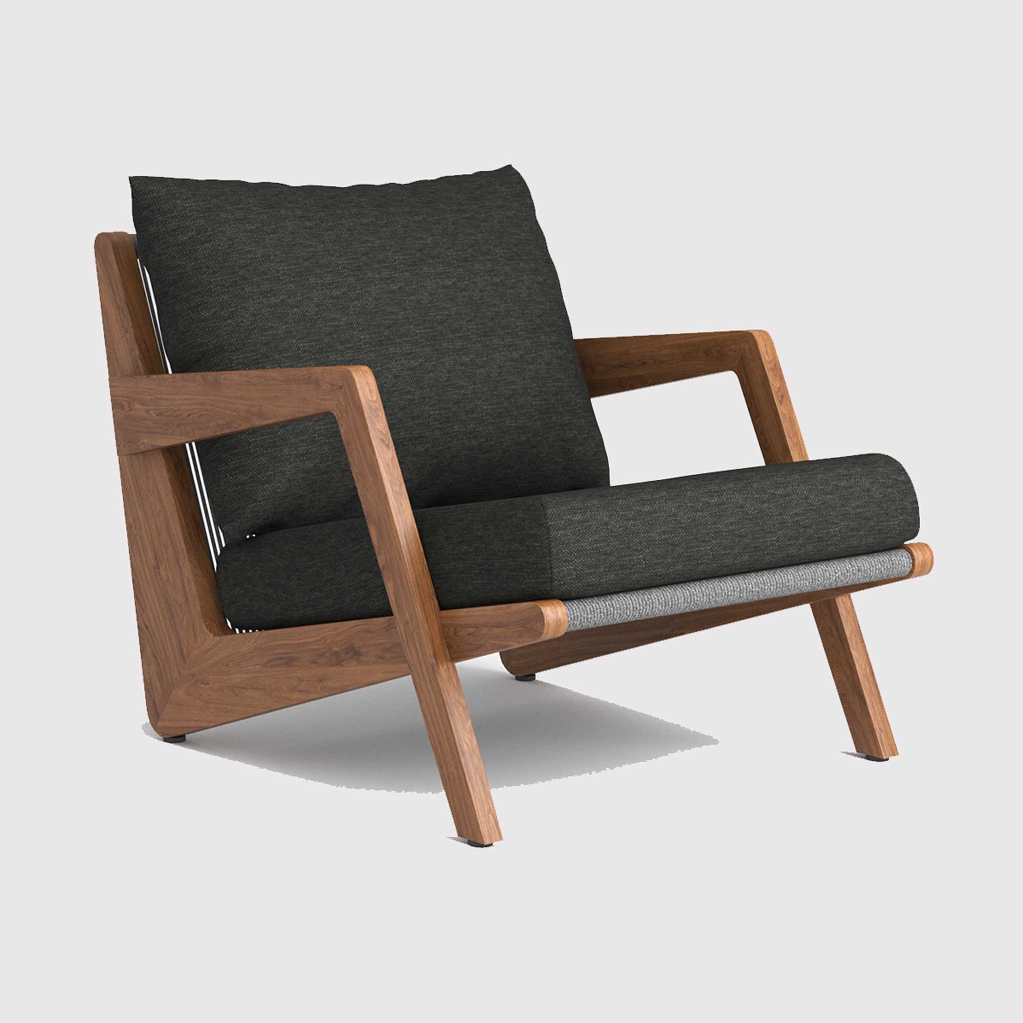 Tahiti Black and Teak Rope Weave Garden Chair