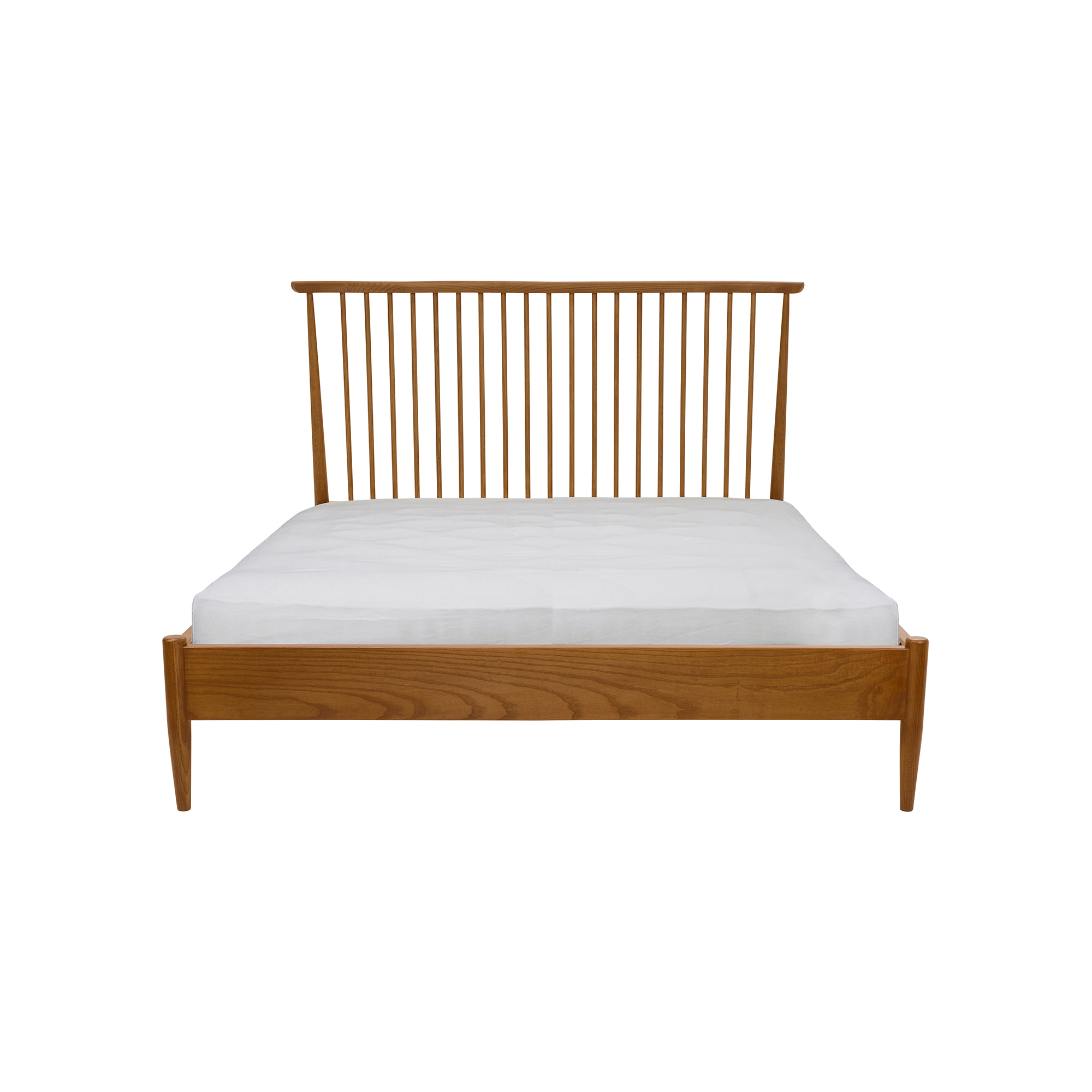 Salina Vintage Ash Kingsize Spindle Headboard Bed , Ash Wood.