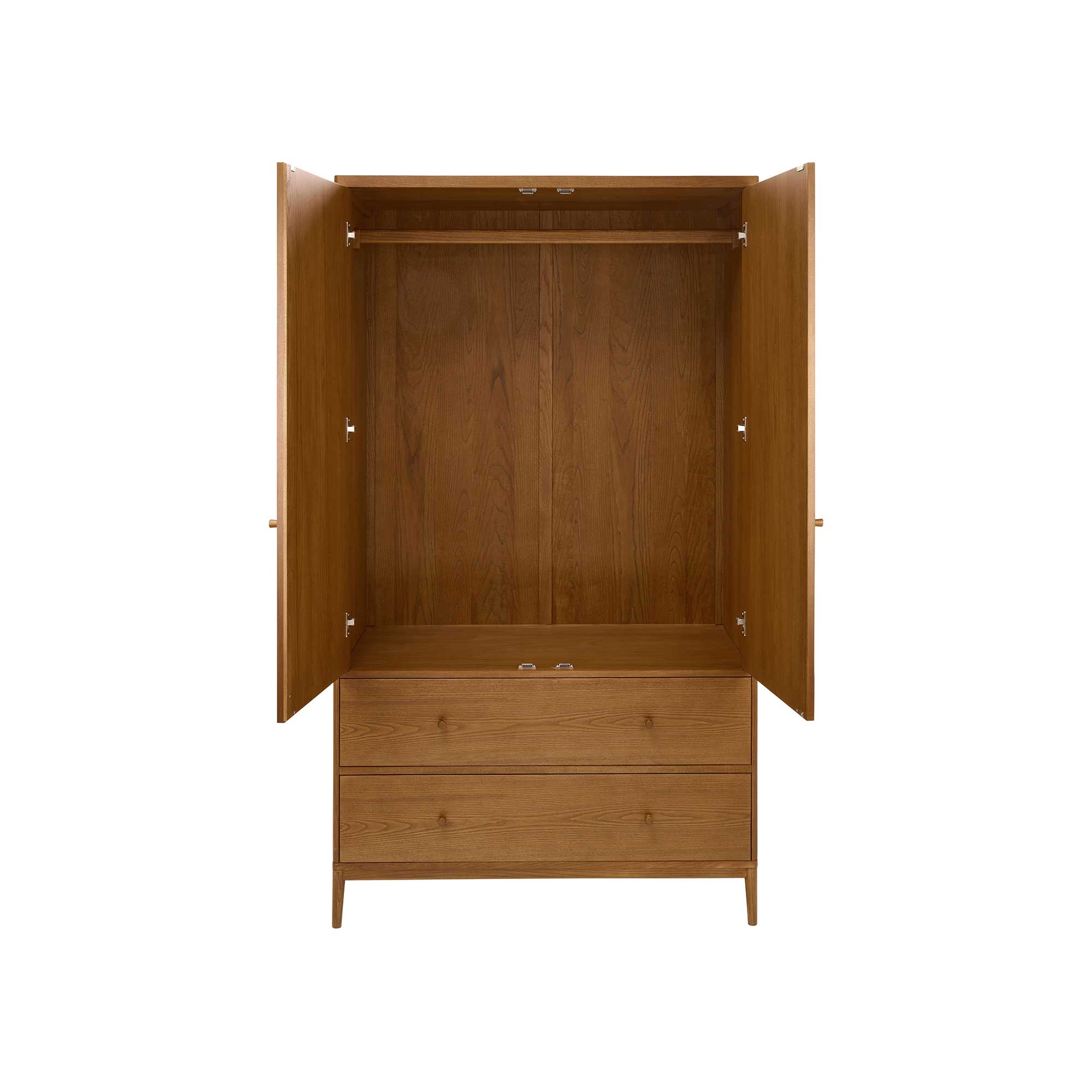 Salina Vintage Ash 2 Door Wardrobe , Ash Wood