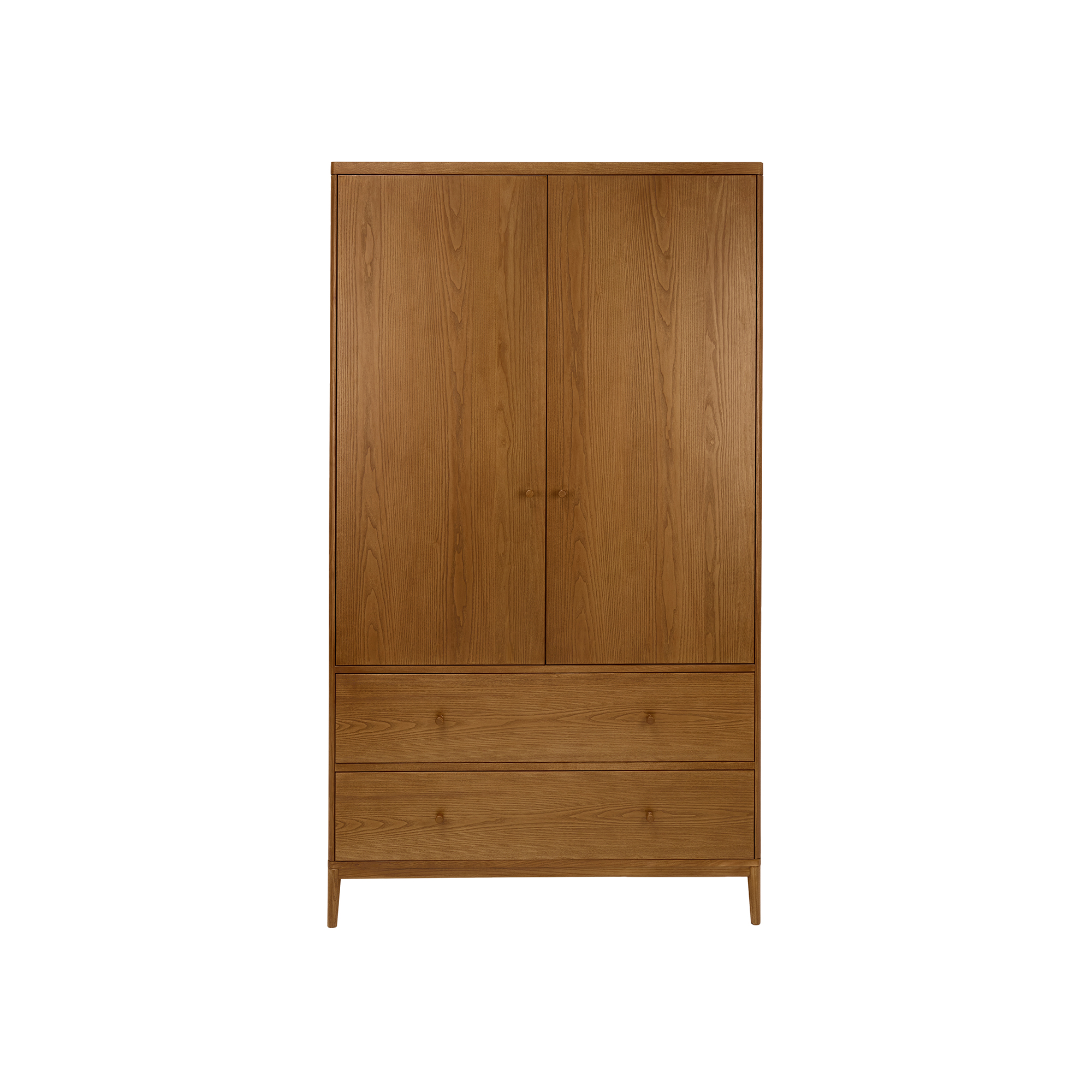 Salina Vintage Ash 2 Door Wardrobe , Ash Wood