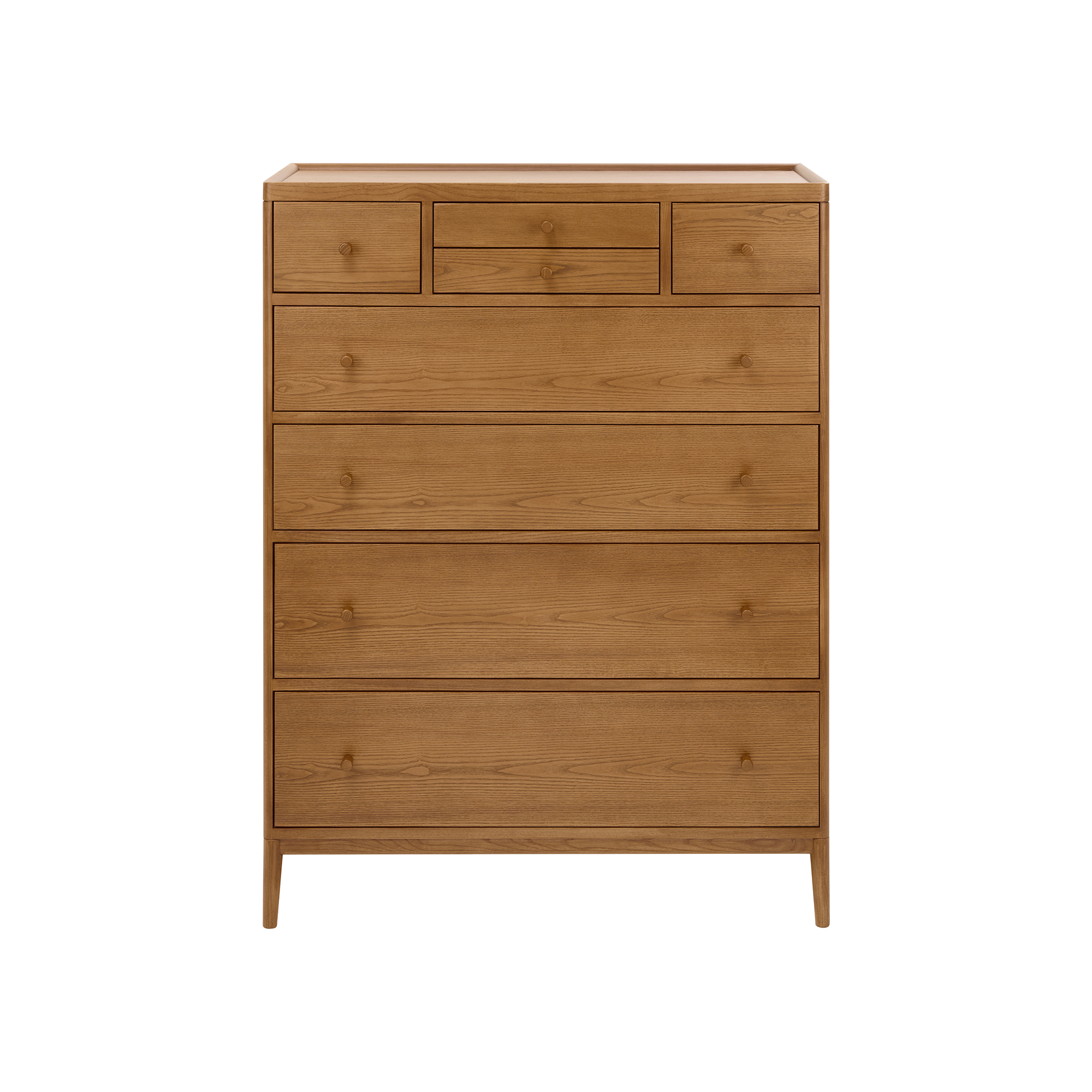 Salina Vintage Salina 8 Drawer Tall Chest, Ash Wood