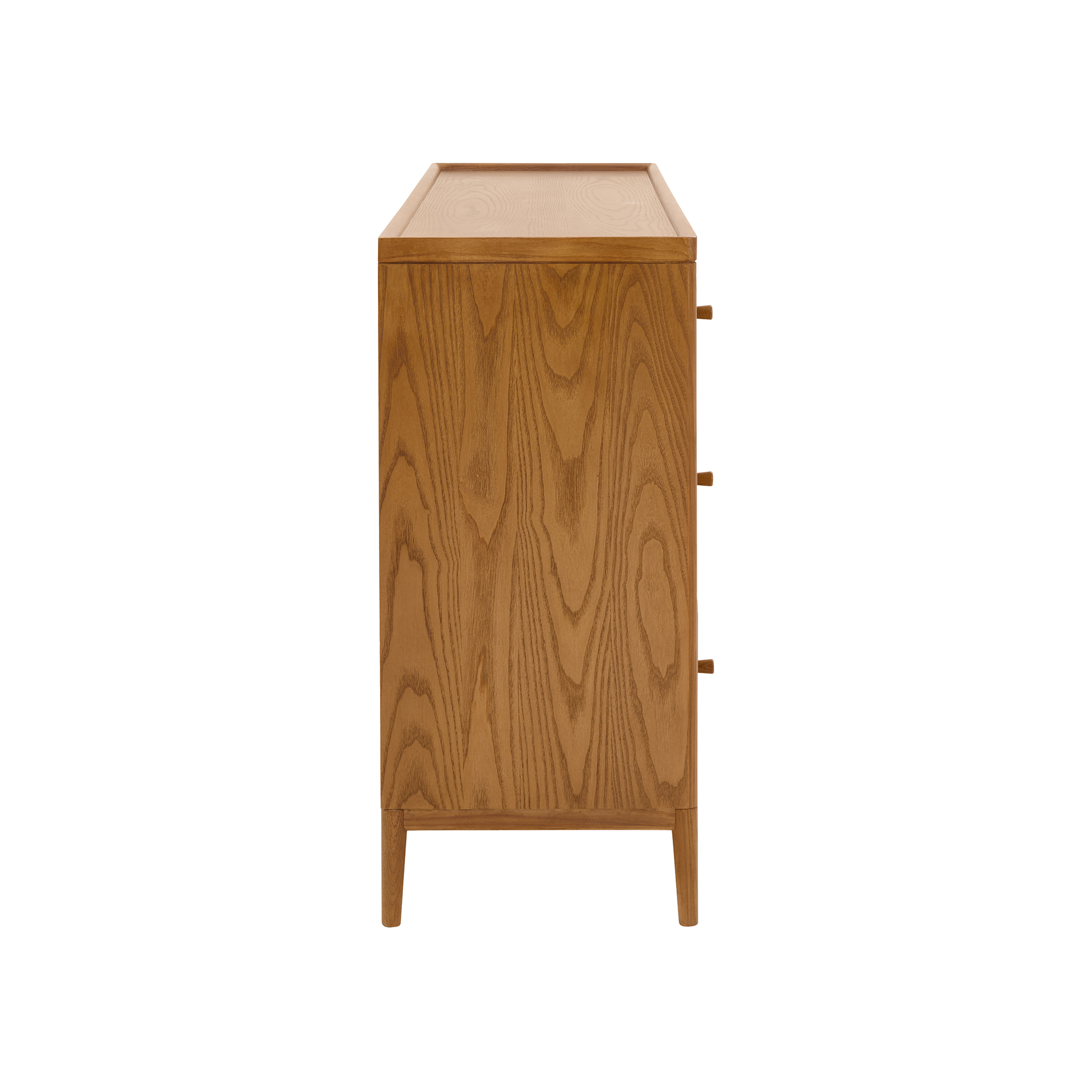 Salina Vintage Ash 4 Drawer Wide Chest , Ash Wood