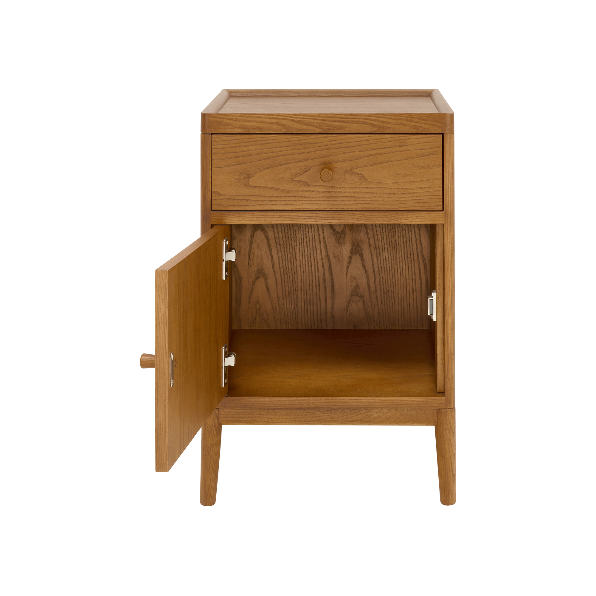 Salina Vintage Ash Bedside Cabinet , Ash Wood.