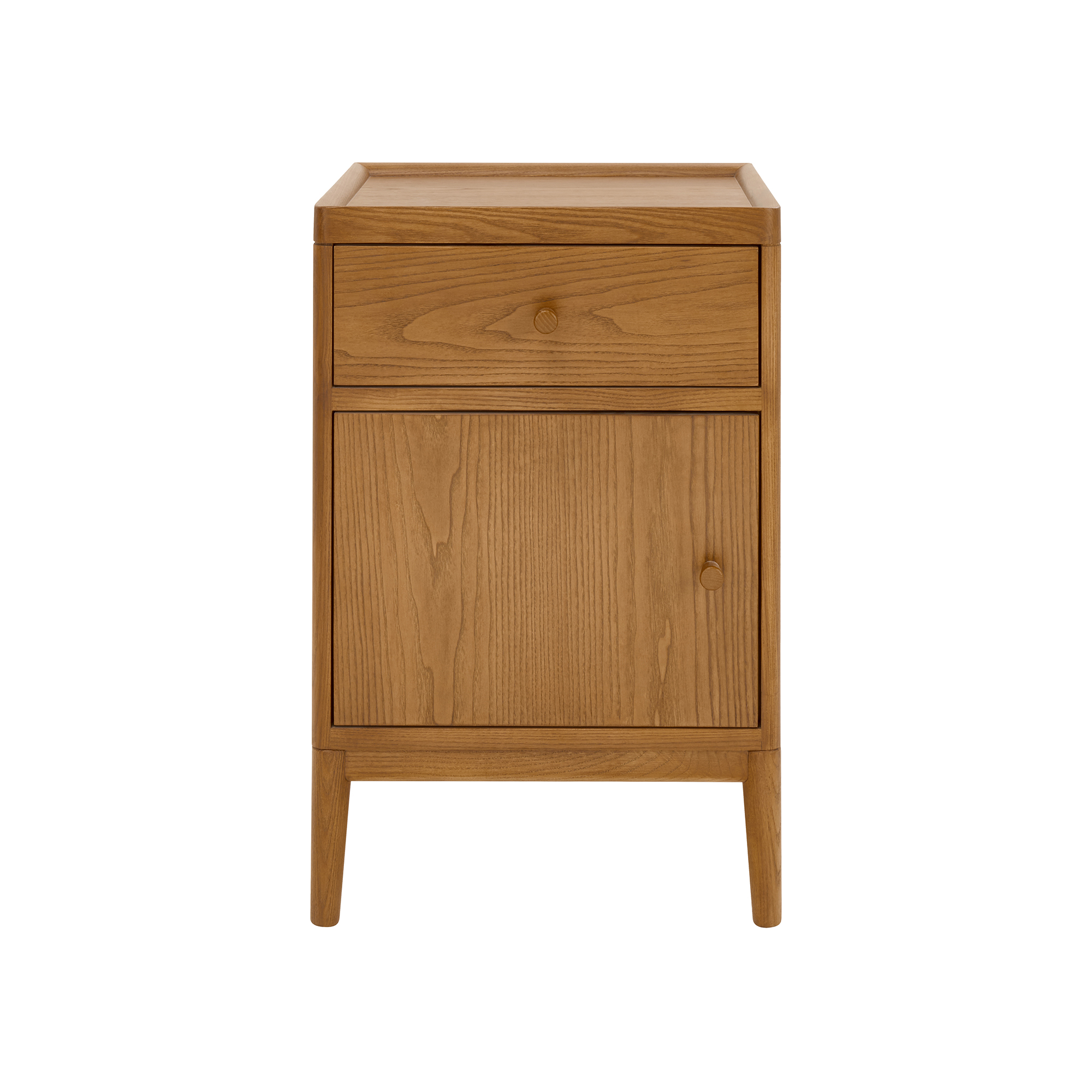 Salina Vintage Ash Bedside Cabinet , Ash Wood.