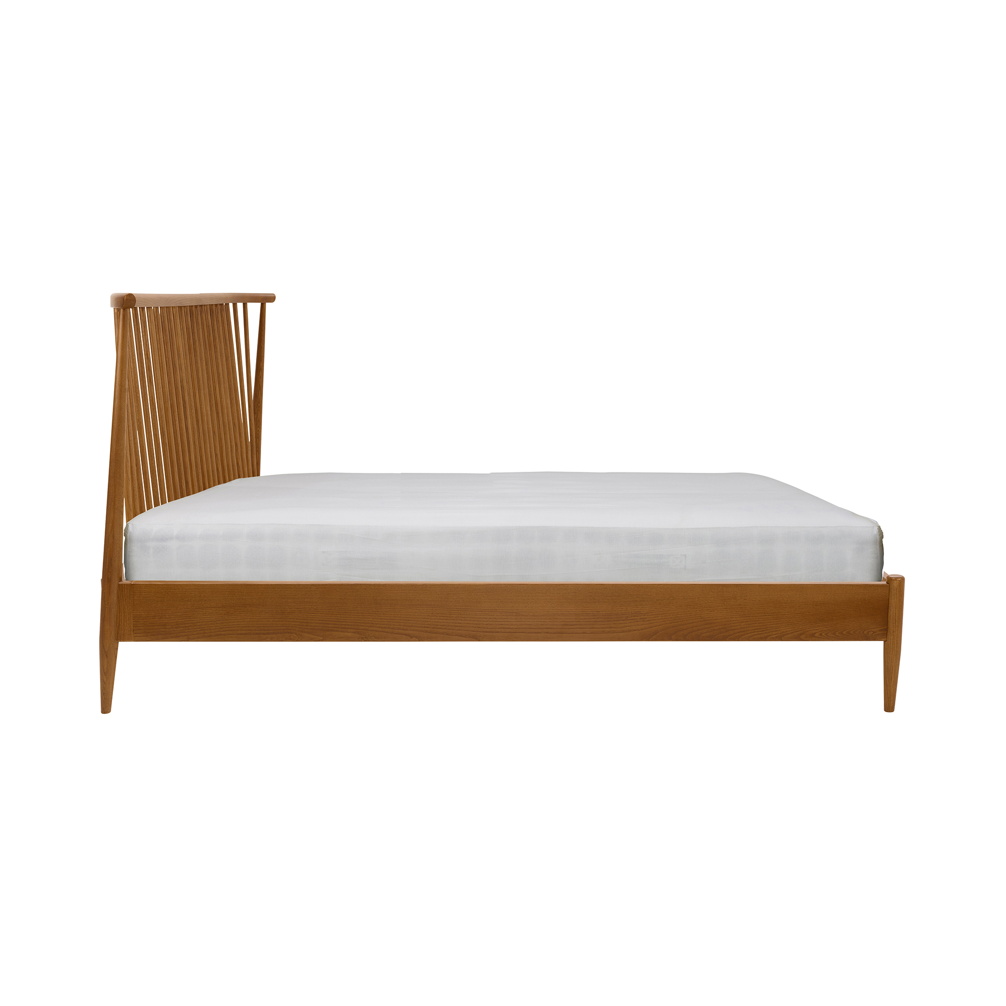Salina Vintage Ash Superking Spindle Headboard Bed , Ash Wood.