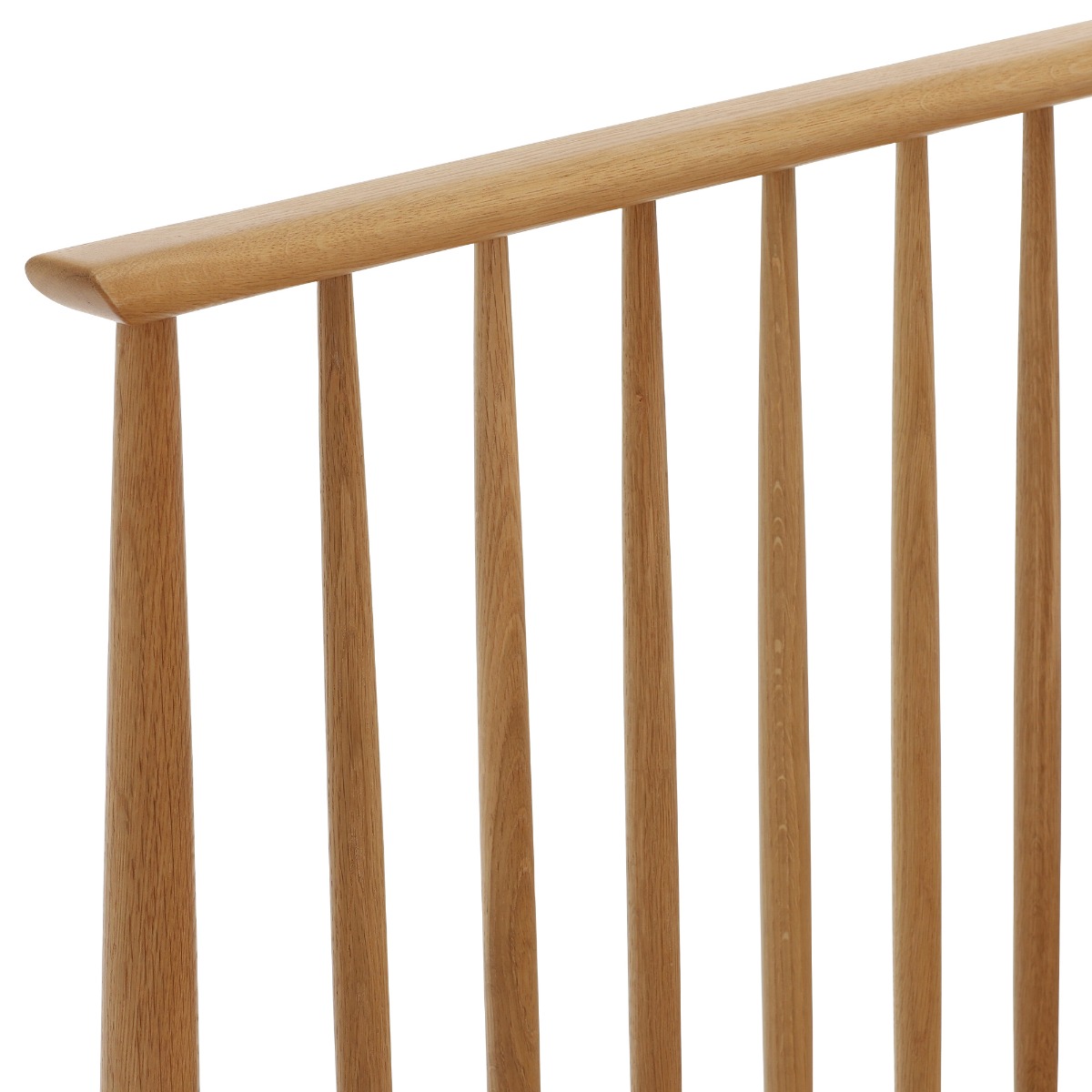 Teramo Bedroom Oak Double Bed Frame with Spindle Headboard, In Clear Matt Finish