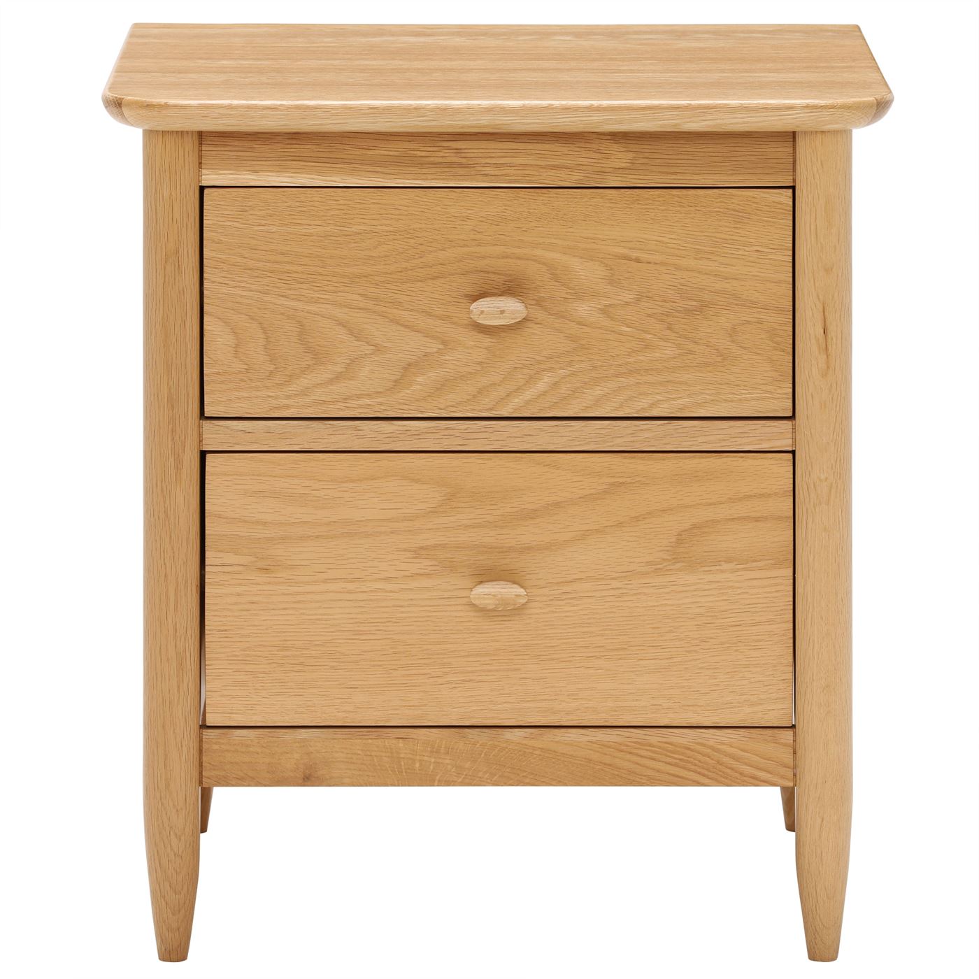 Teramo Bedroom 2 Drawer Oak Bedside Table, Oak