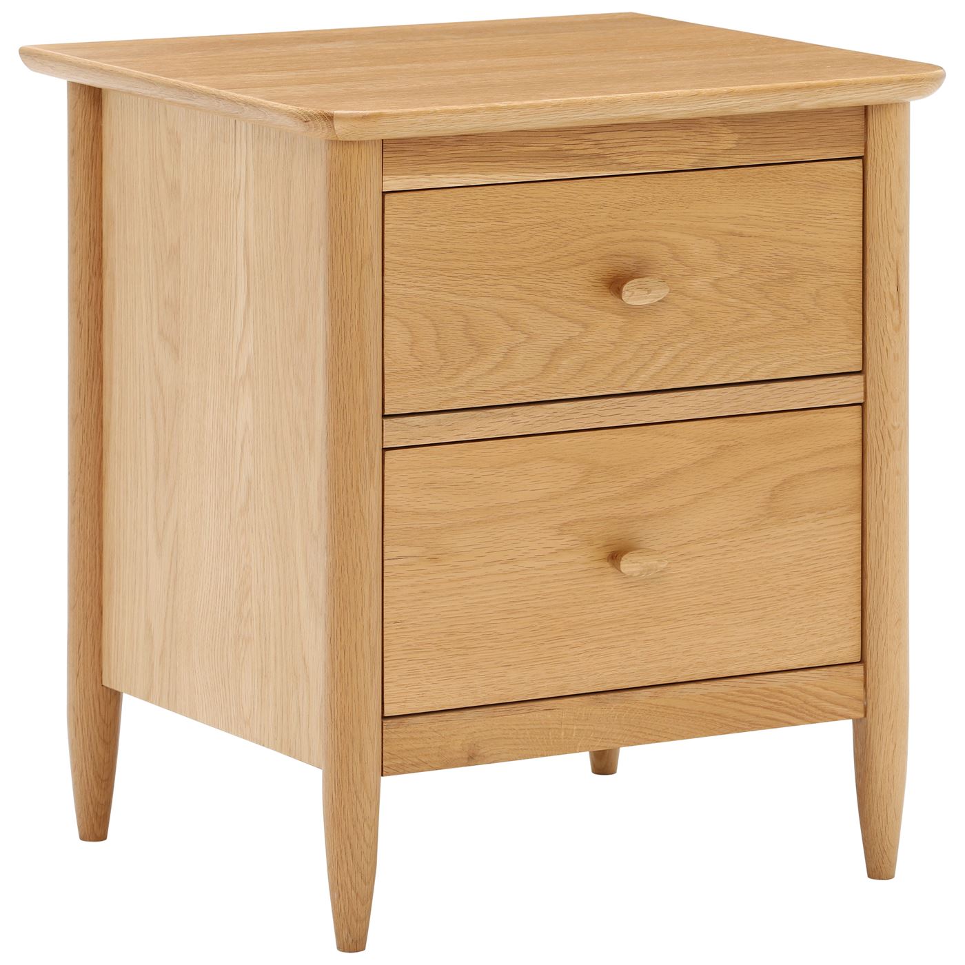 Teramo Bedroom 2 Drawer Oak Bedside Table, Oak