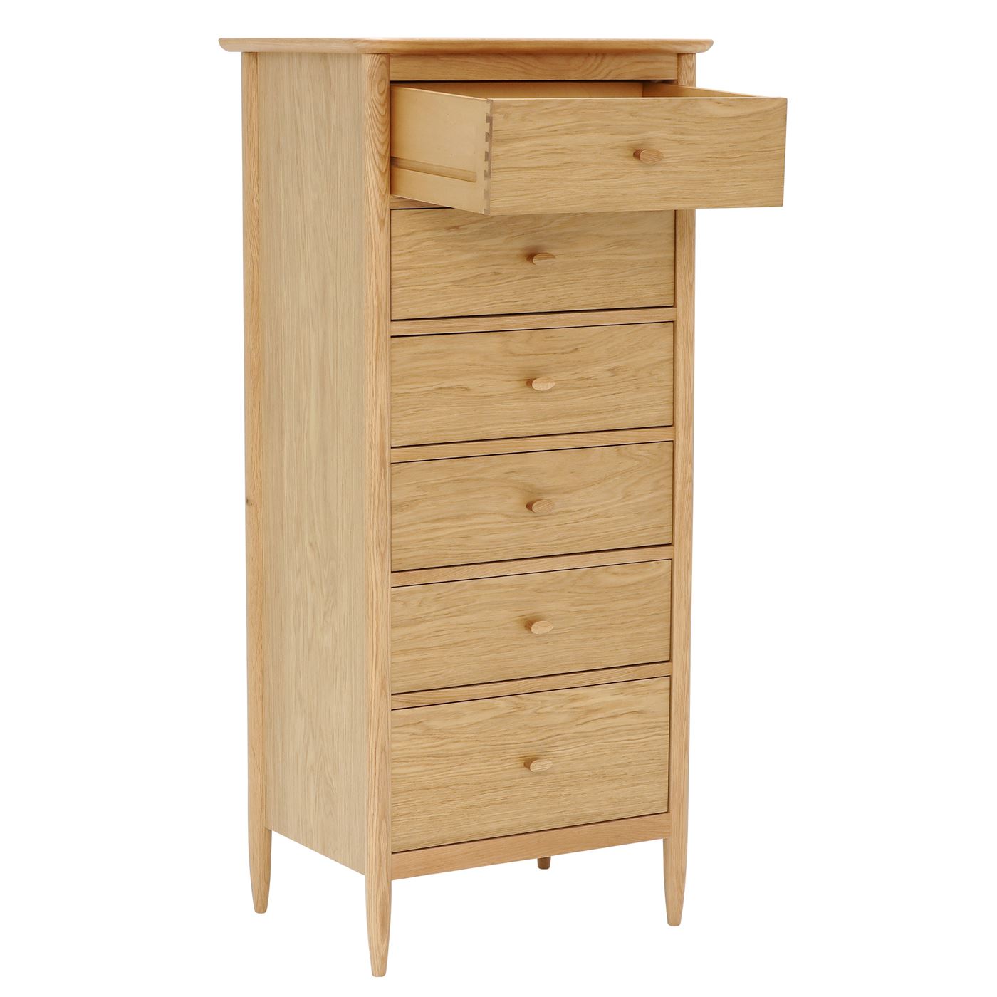 Teramo Bedroom 6 Drawer Tall Chest, In Clear Matt Finish