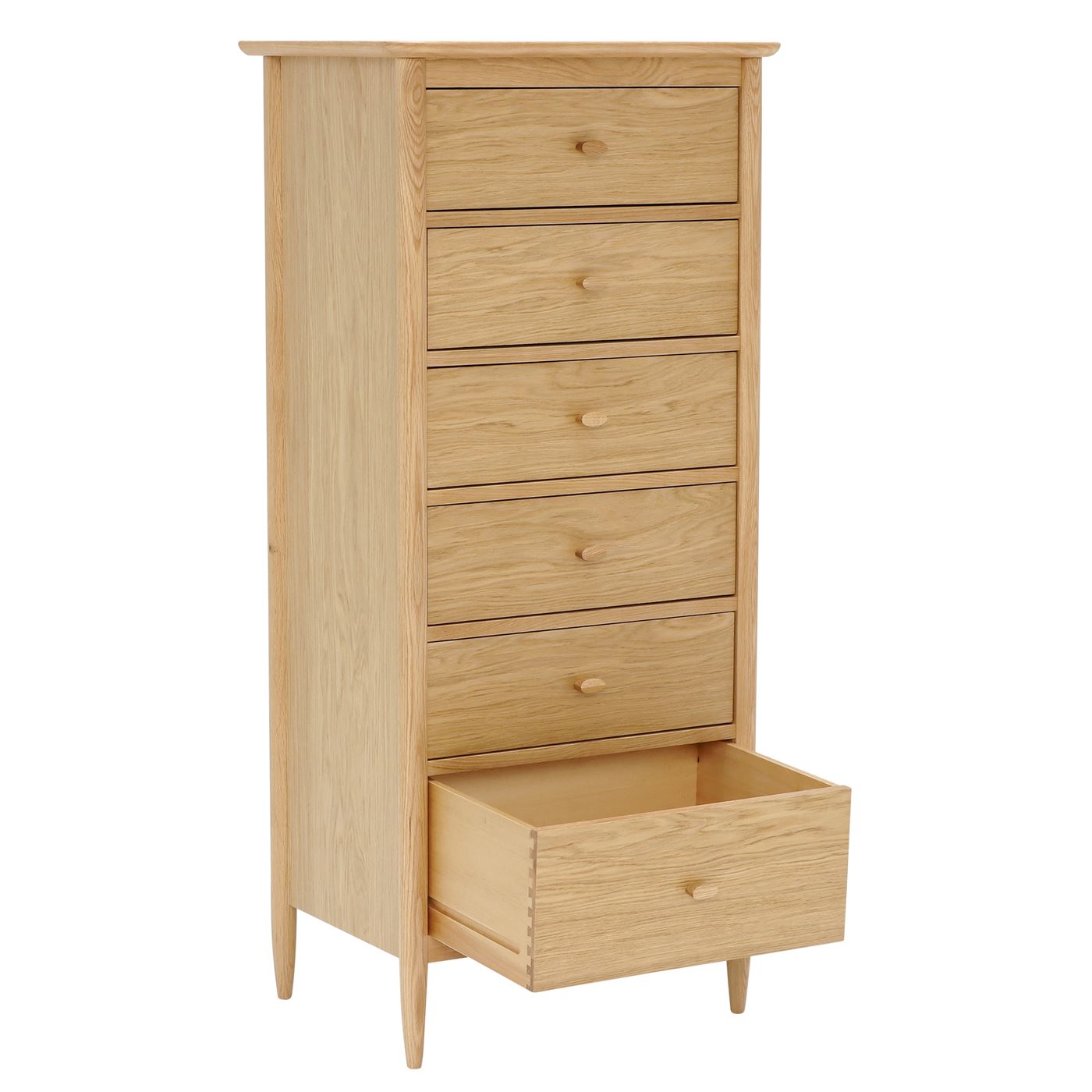 Teramo Bedroom 6 Drawer Tall Chest, In Clear Matt Finish