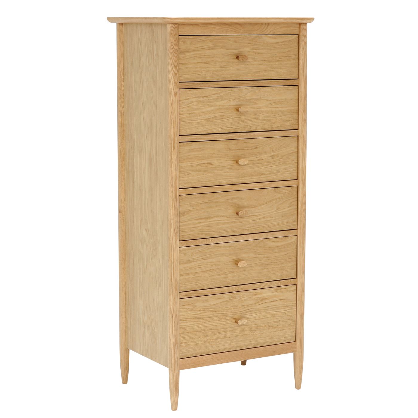 Teramo Bedroom 6 Drawer Tall Chest, In Clear Matt Finish