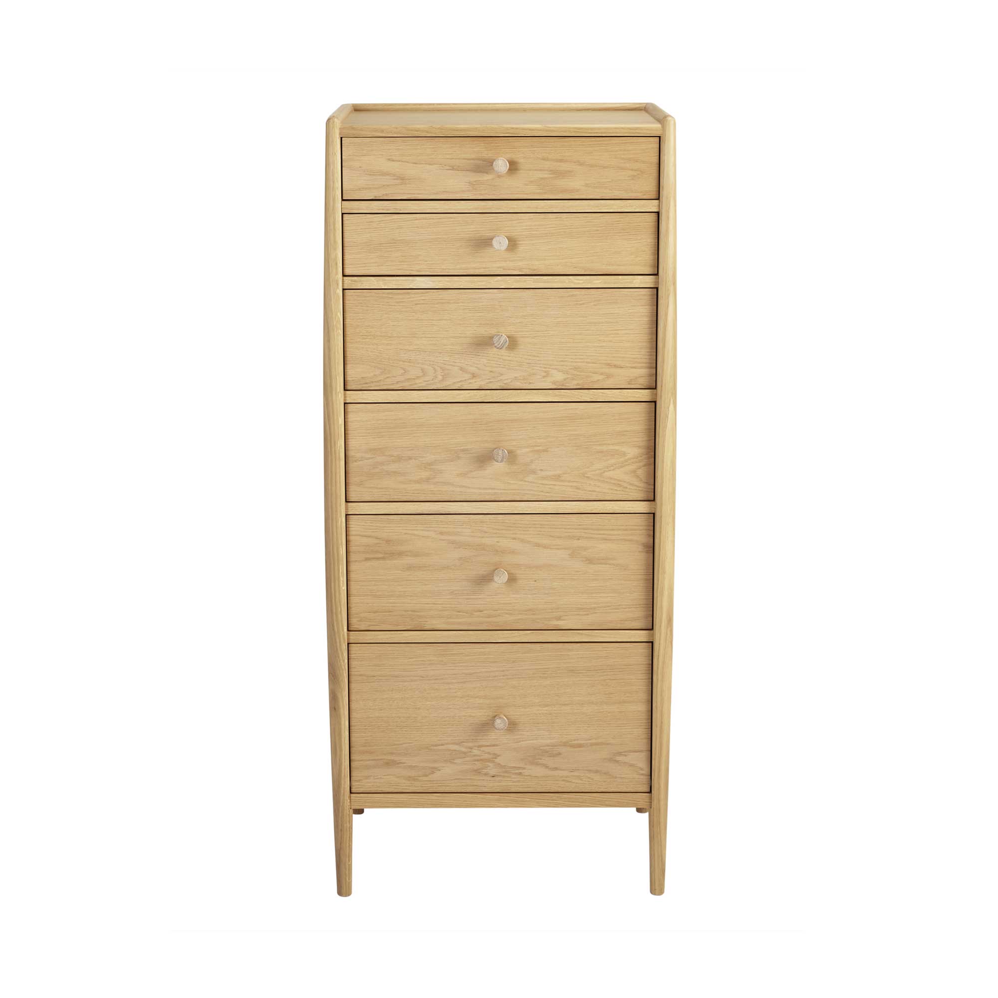 Winslow Oak 6 Drawer Tall Chest, In DM Natural Finish