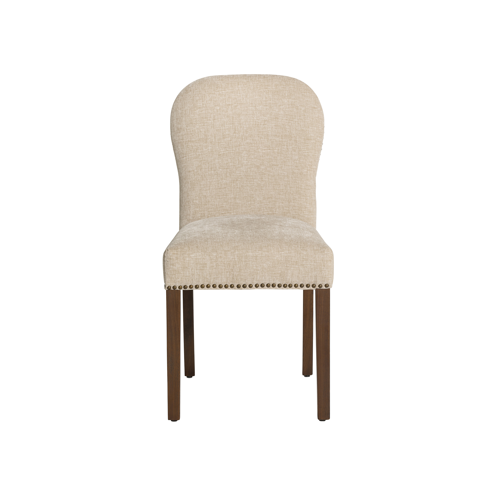 Gable Neutral Fabric Dining Chair with Dark Legs
