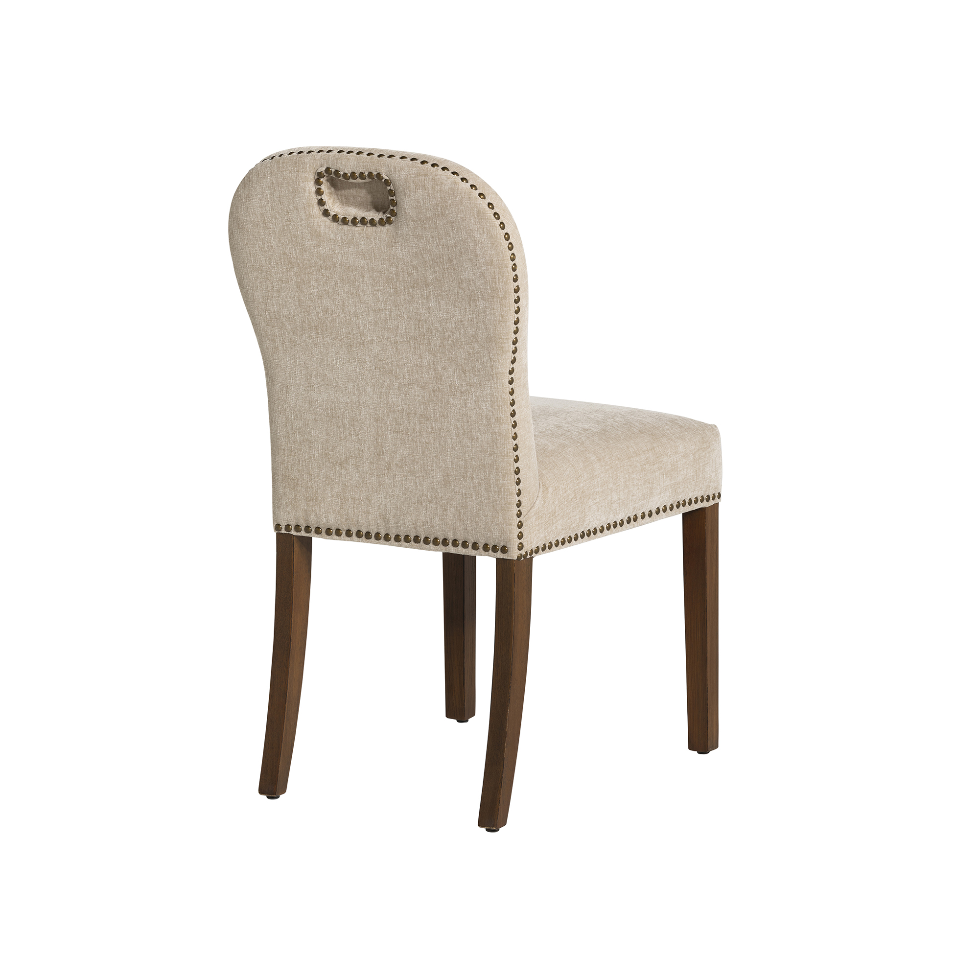 Gable Neutral Fabric Dining Chair with Dark Legs