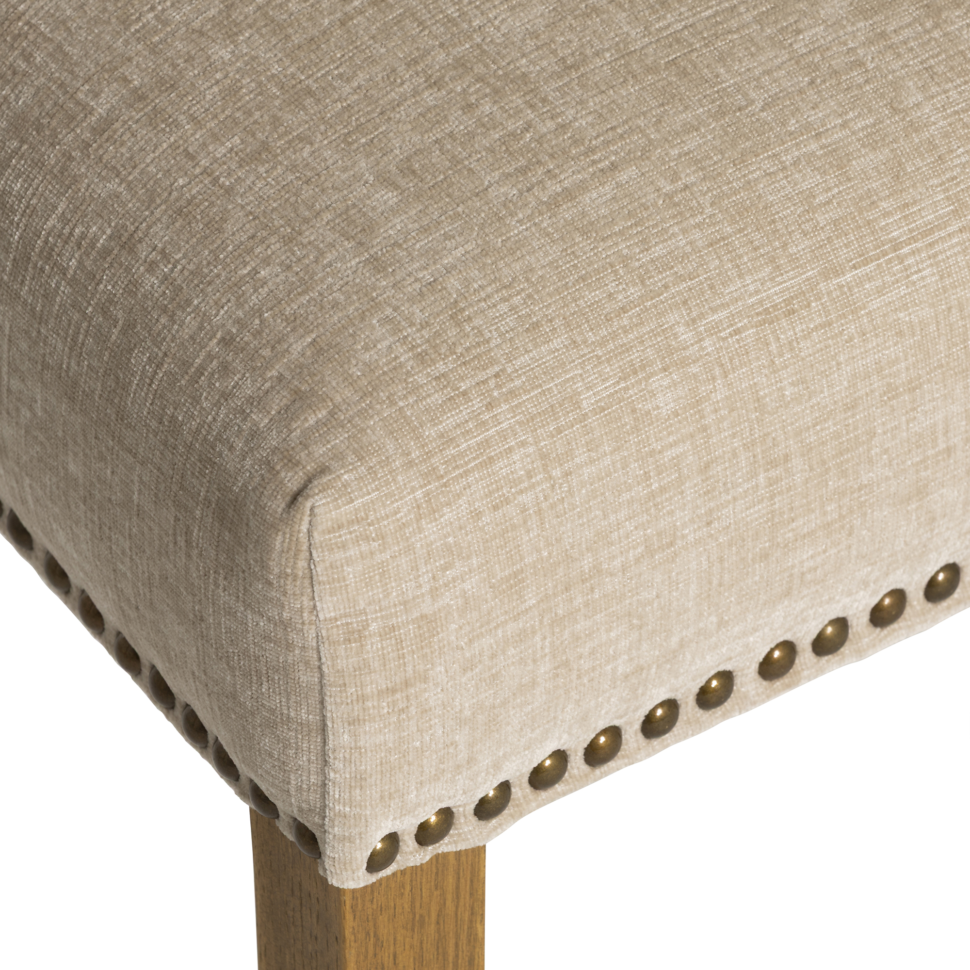 Gable Dining Chair - Chenille Fabric Beige With Light Leg